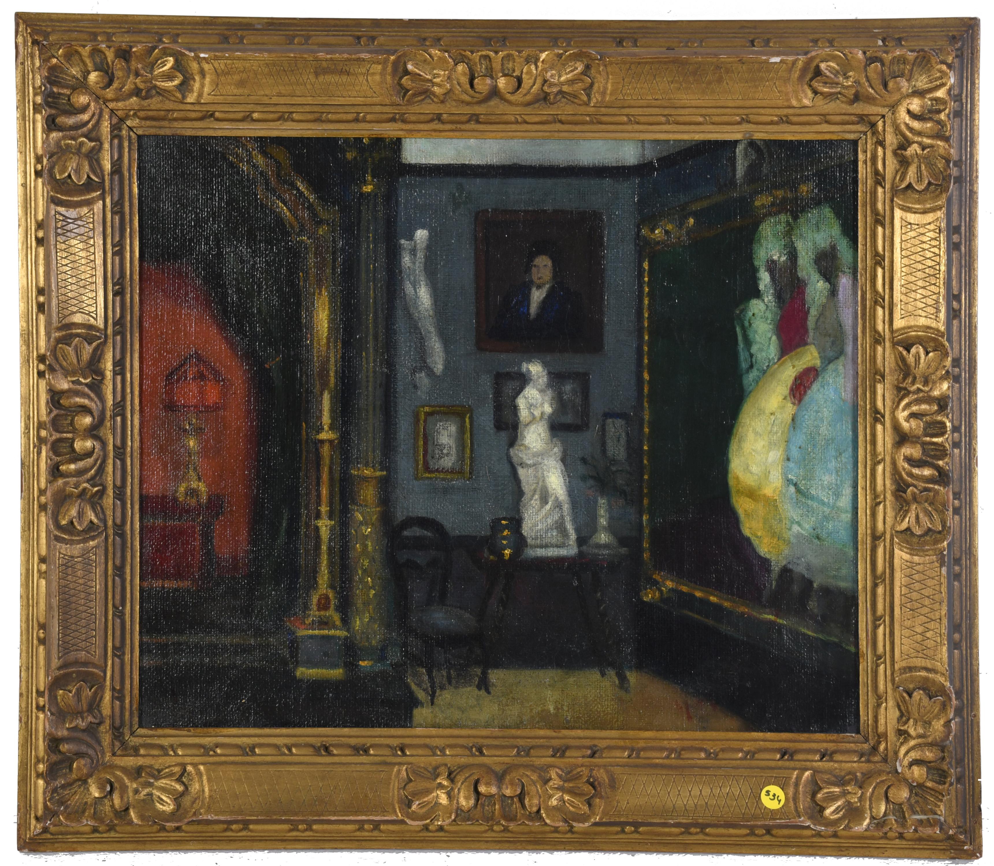 YAGO CESAR (1890-1975).  "Un ricón de mi estudio". 