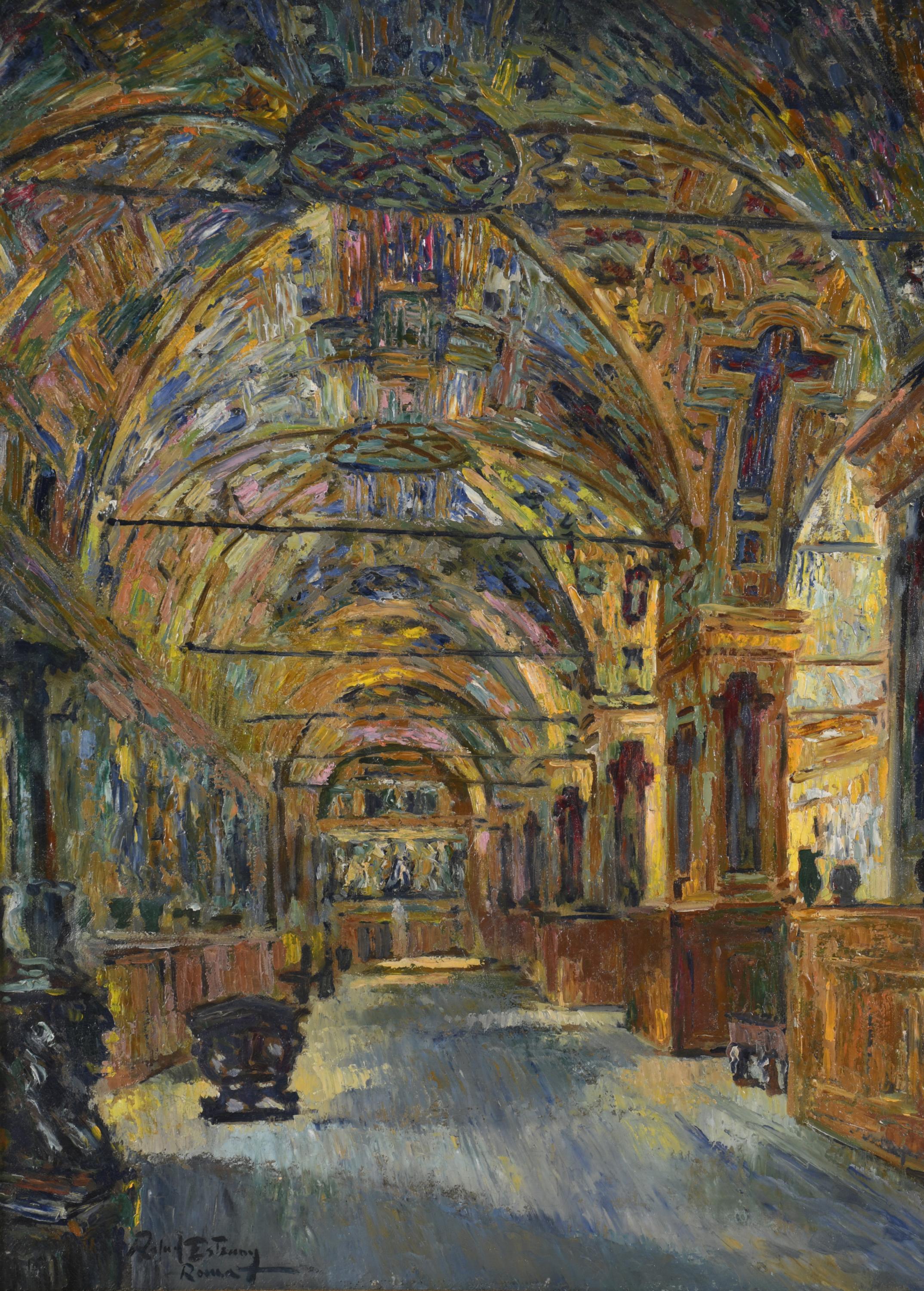 RAFAEL ESTRANY Y ROS (1884-1958). "Interior Biblioteca Apos