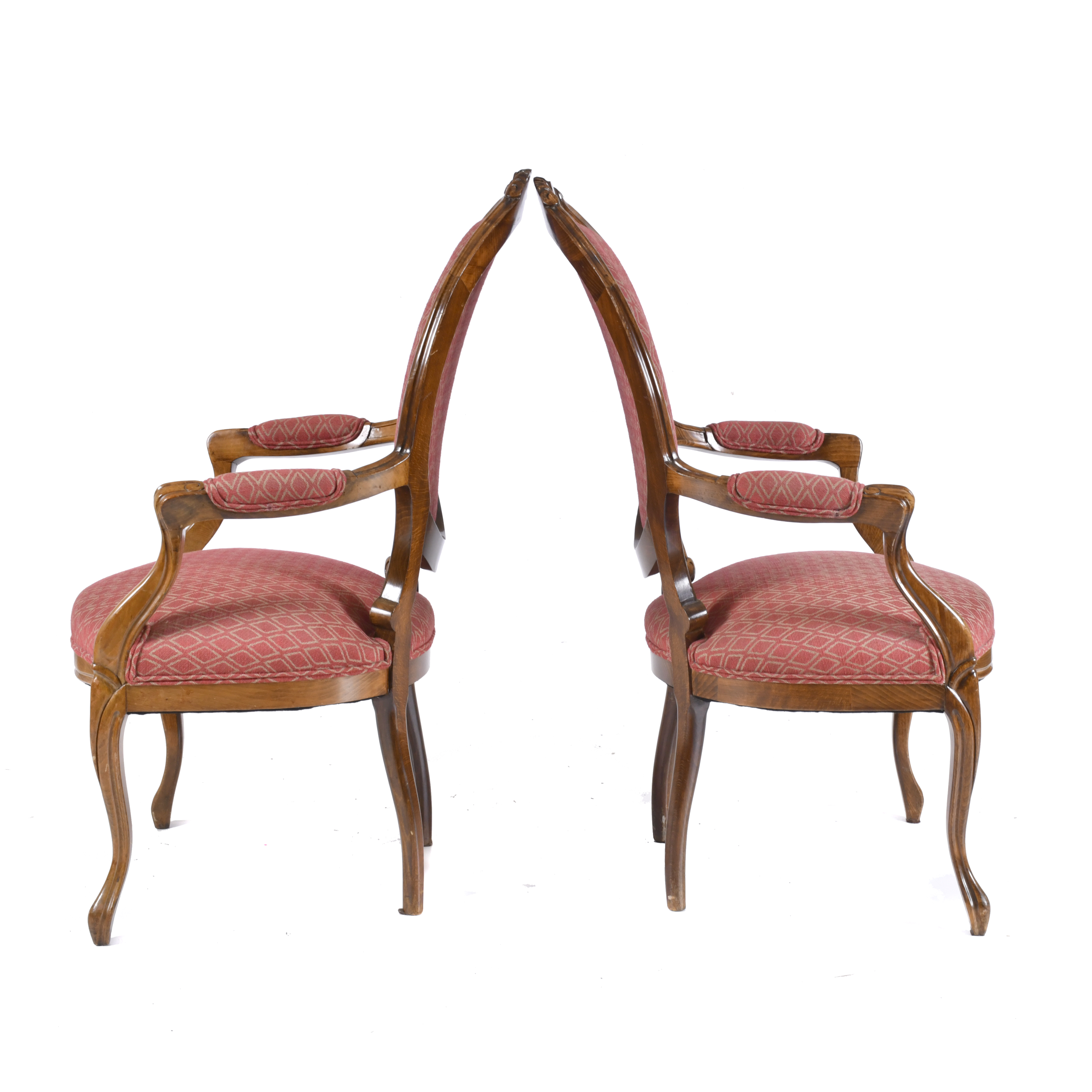 Pareja de sillones de estilo Isabelino, med. siglo XX. 