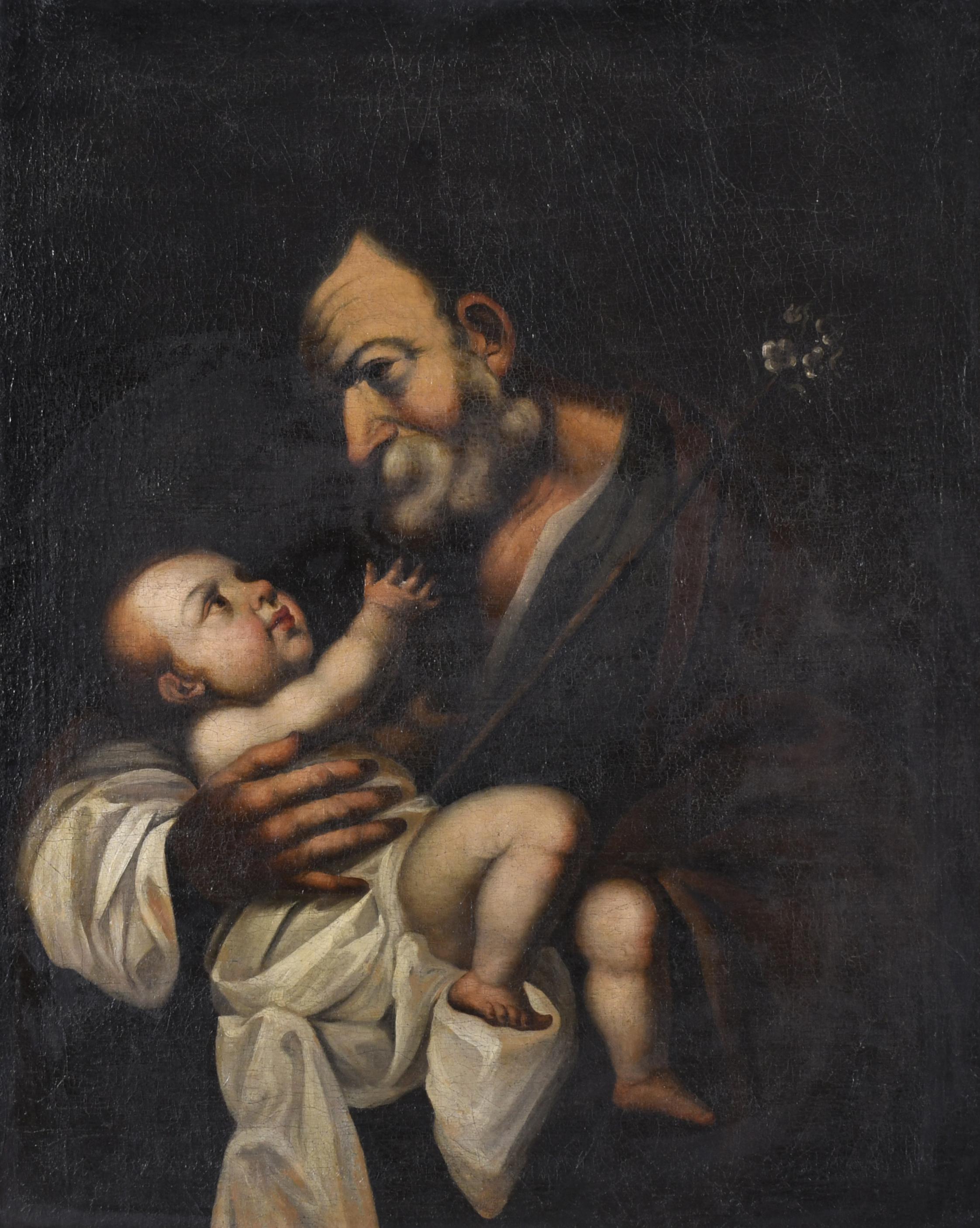 ESCUELA ITALIANA, SIGLO XVIII. "San José y el niño".