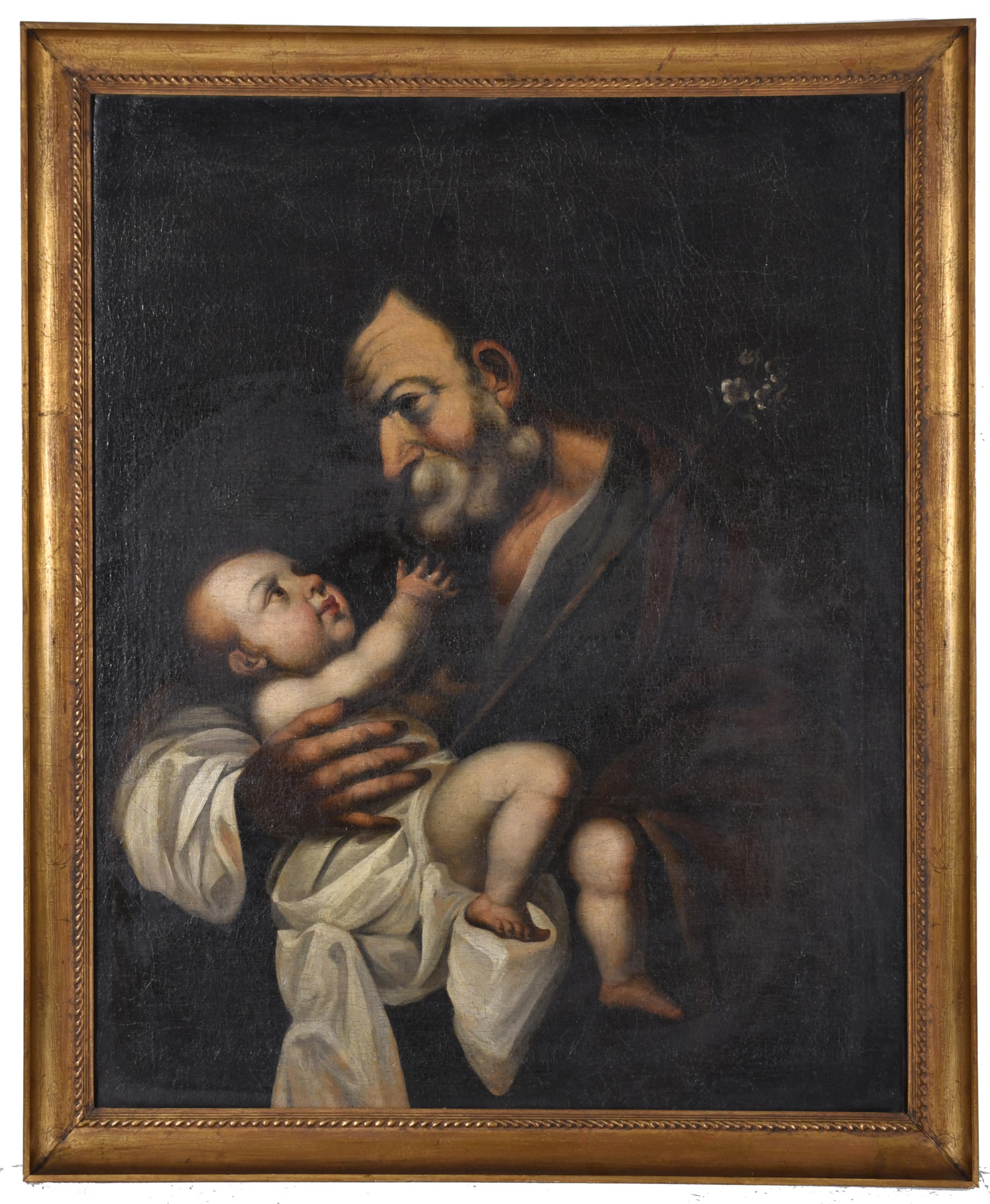 ESCUELA ITALIANA, SIGLO XVIII. "San José y el niño".