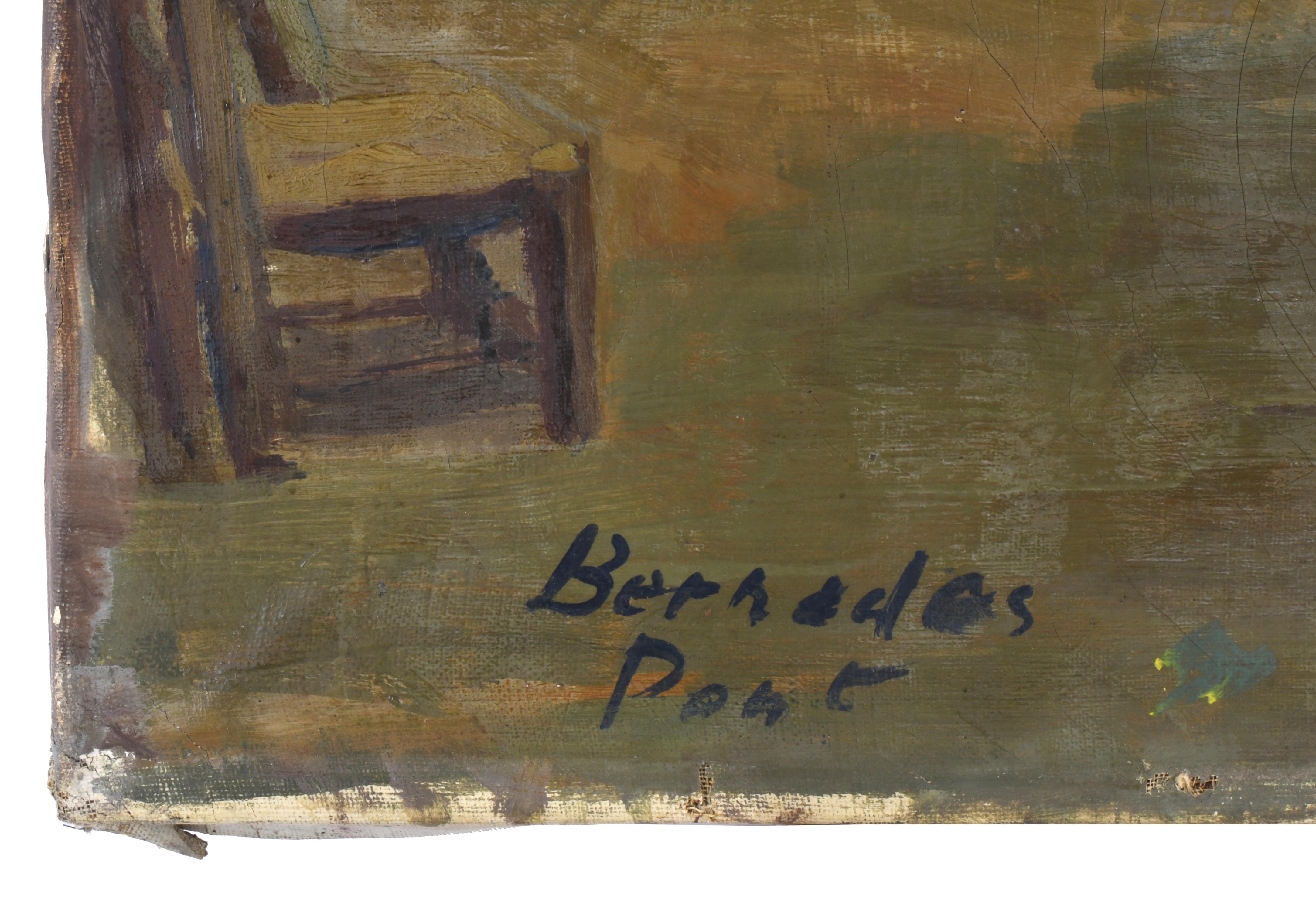 JAUME BERNADES PONT (1910-1973).  "Escena familiar".