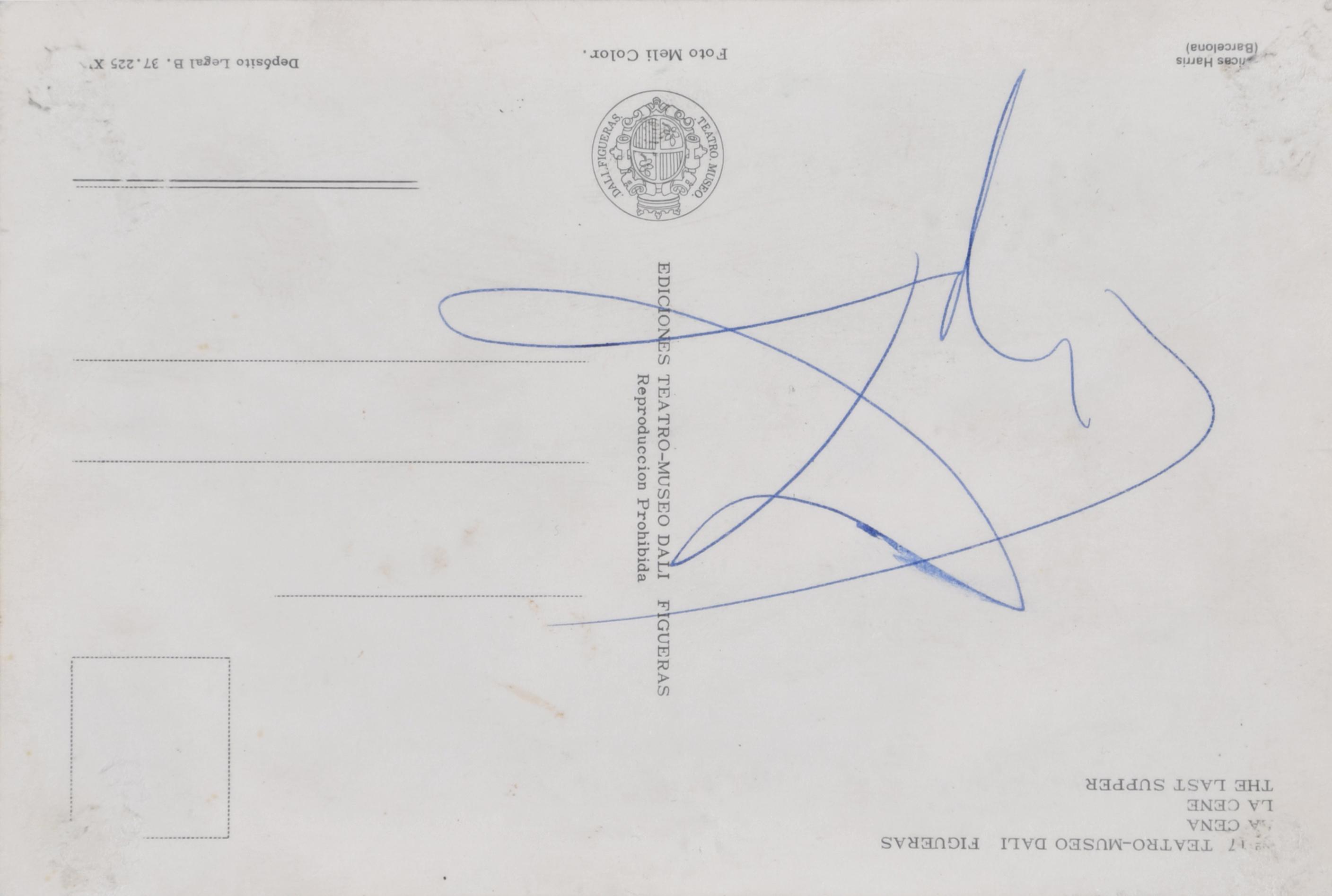 SALVADOR DALÍ I DOMÈNECH (1904-1989). Postal autografiada a