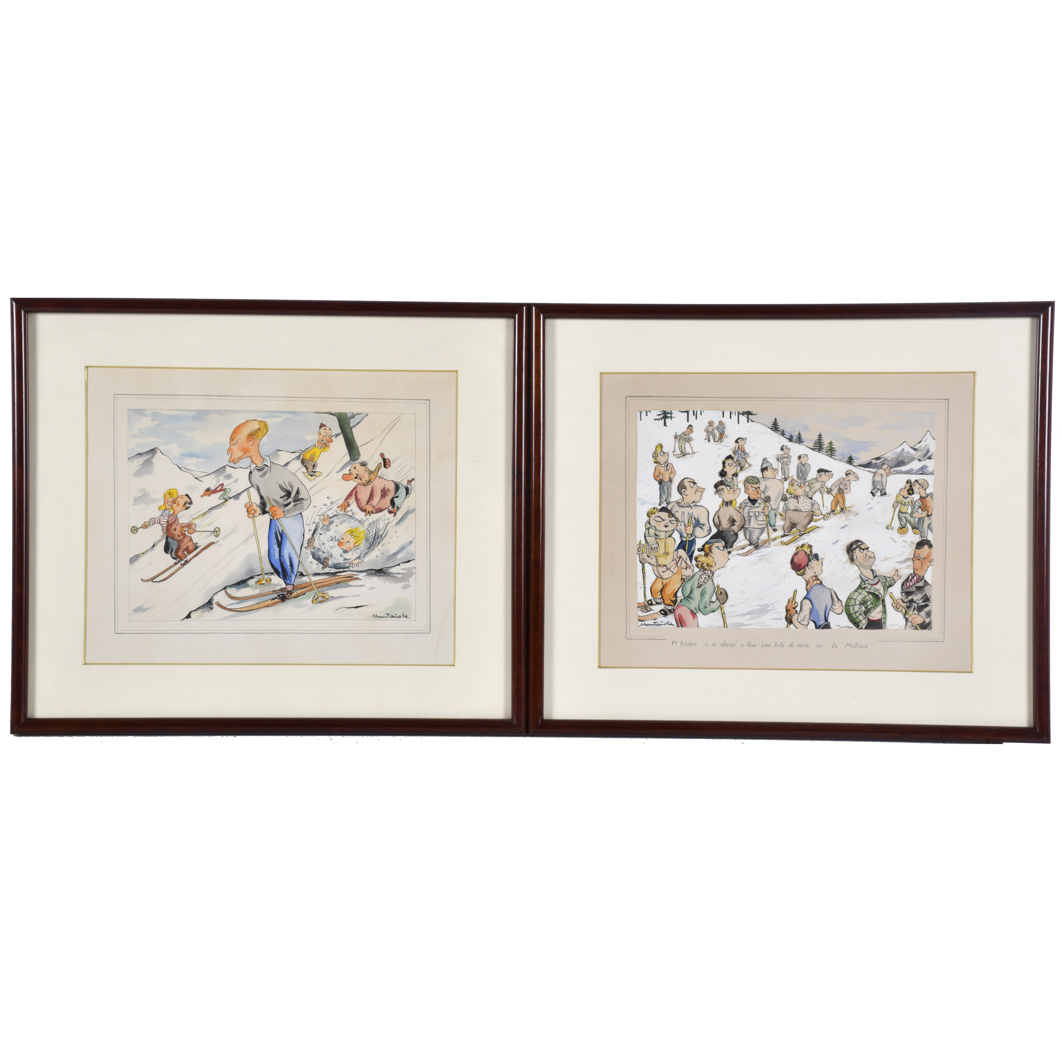 JOAQUIM MUNTAÑOLA  PUIG (1914-2012).  Pareja de ilustracion