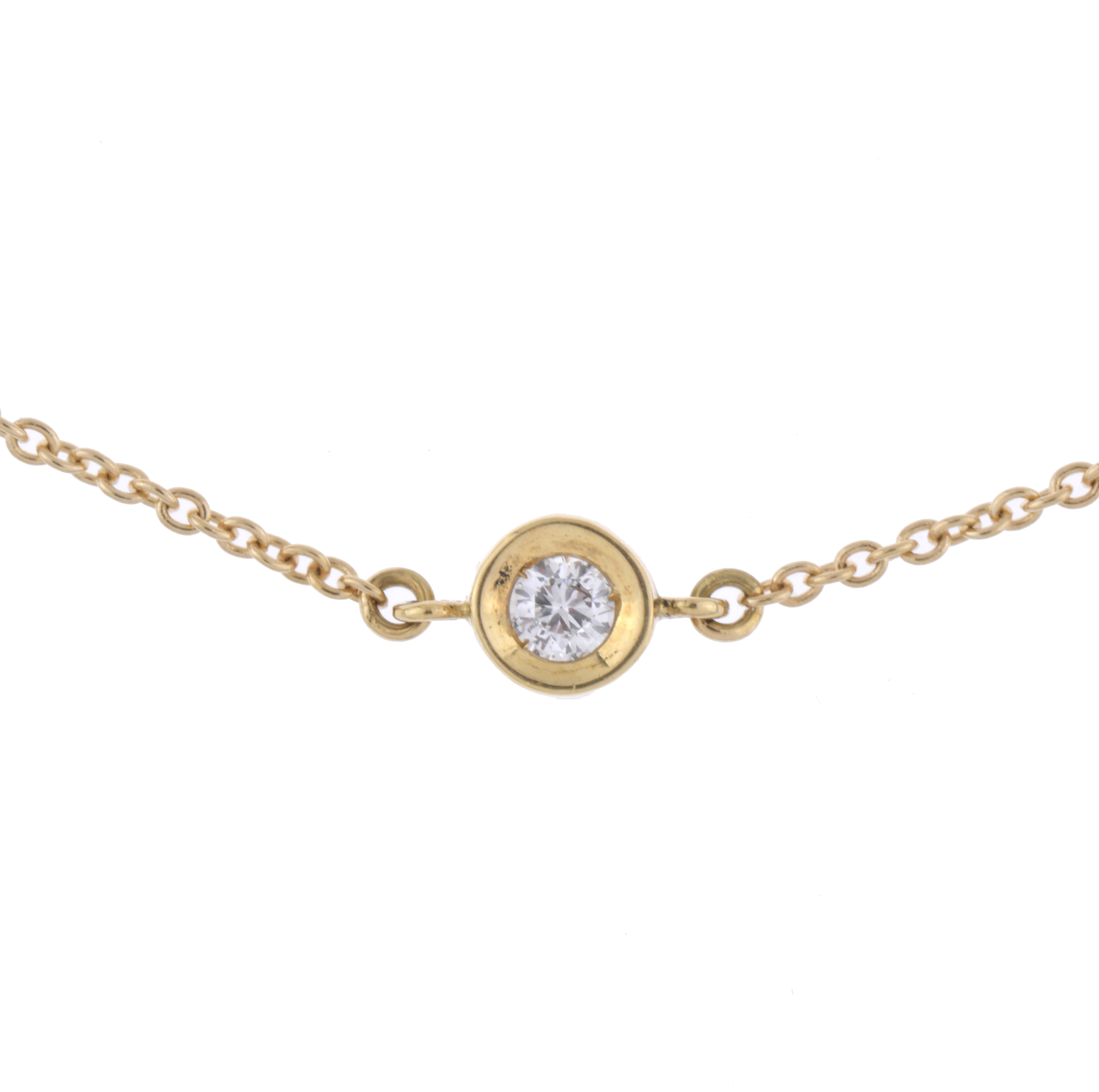 Pulsera con chatón de diamante.