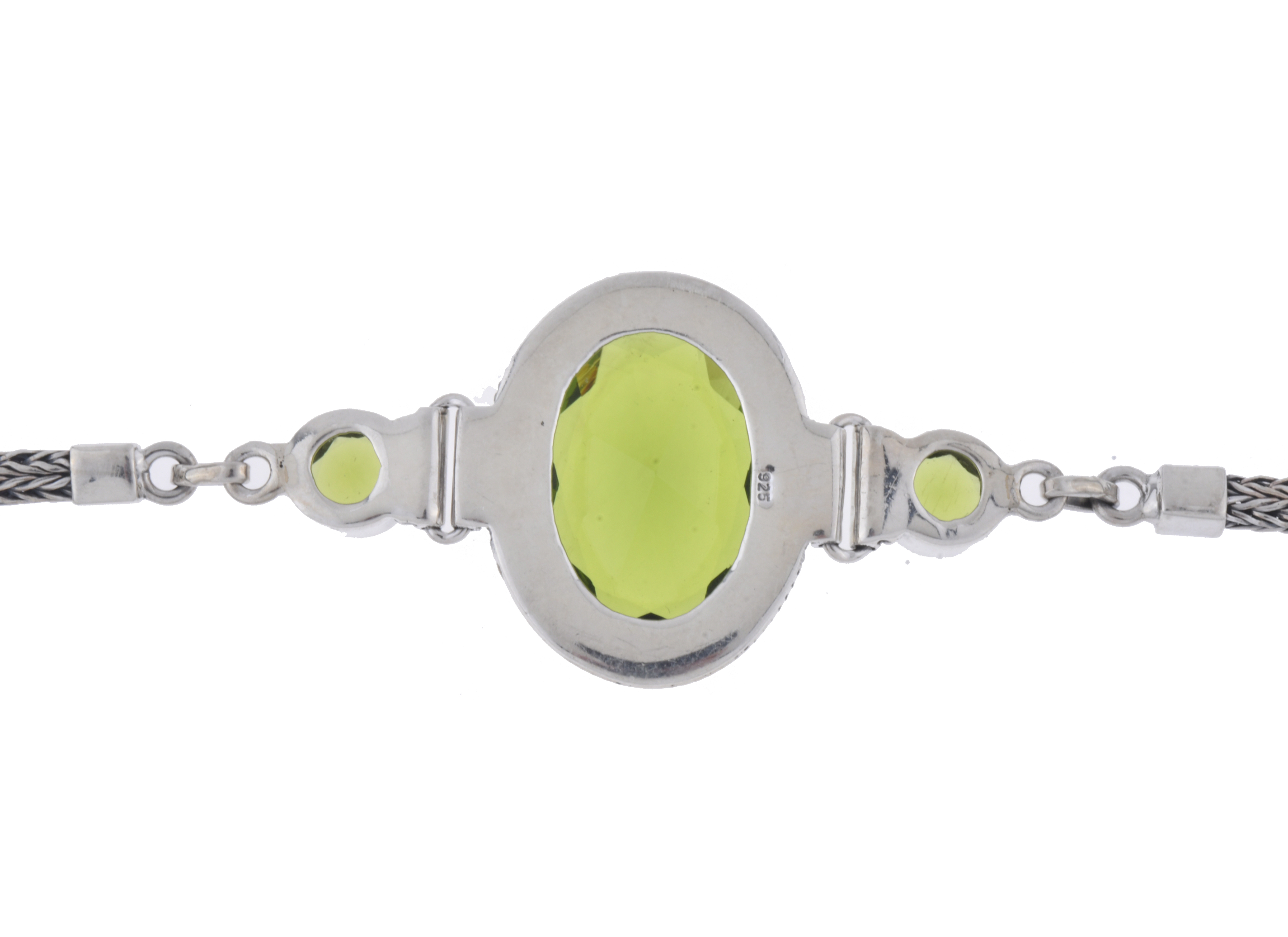 Pulsera flexible con olivinas.