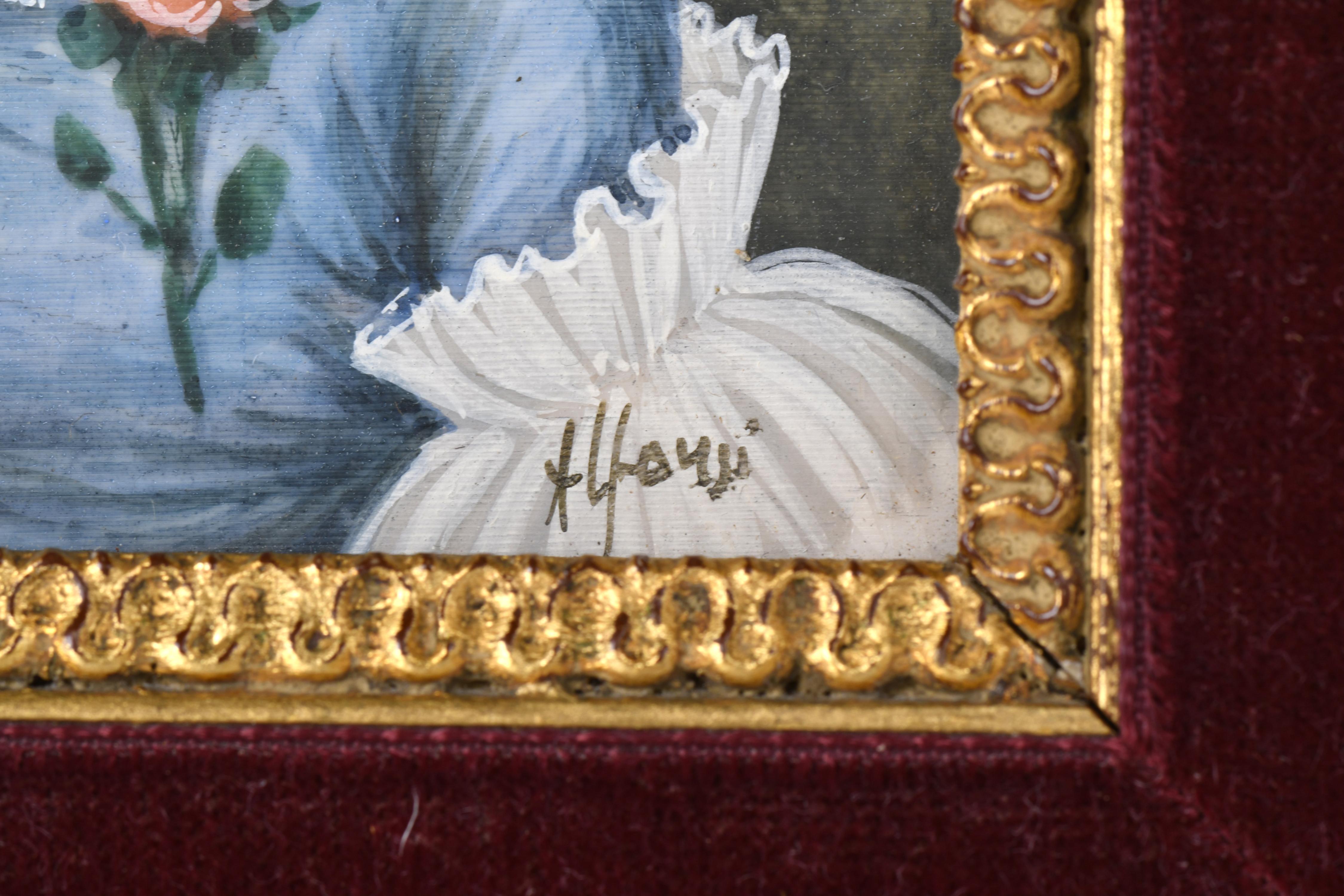 ESCUELA FRANCESA, SIGLO XX.  Miniatura con retrato de una d