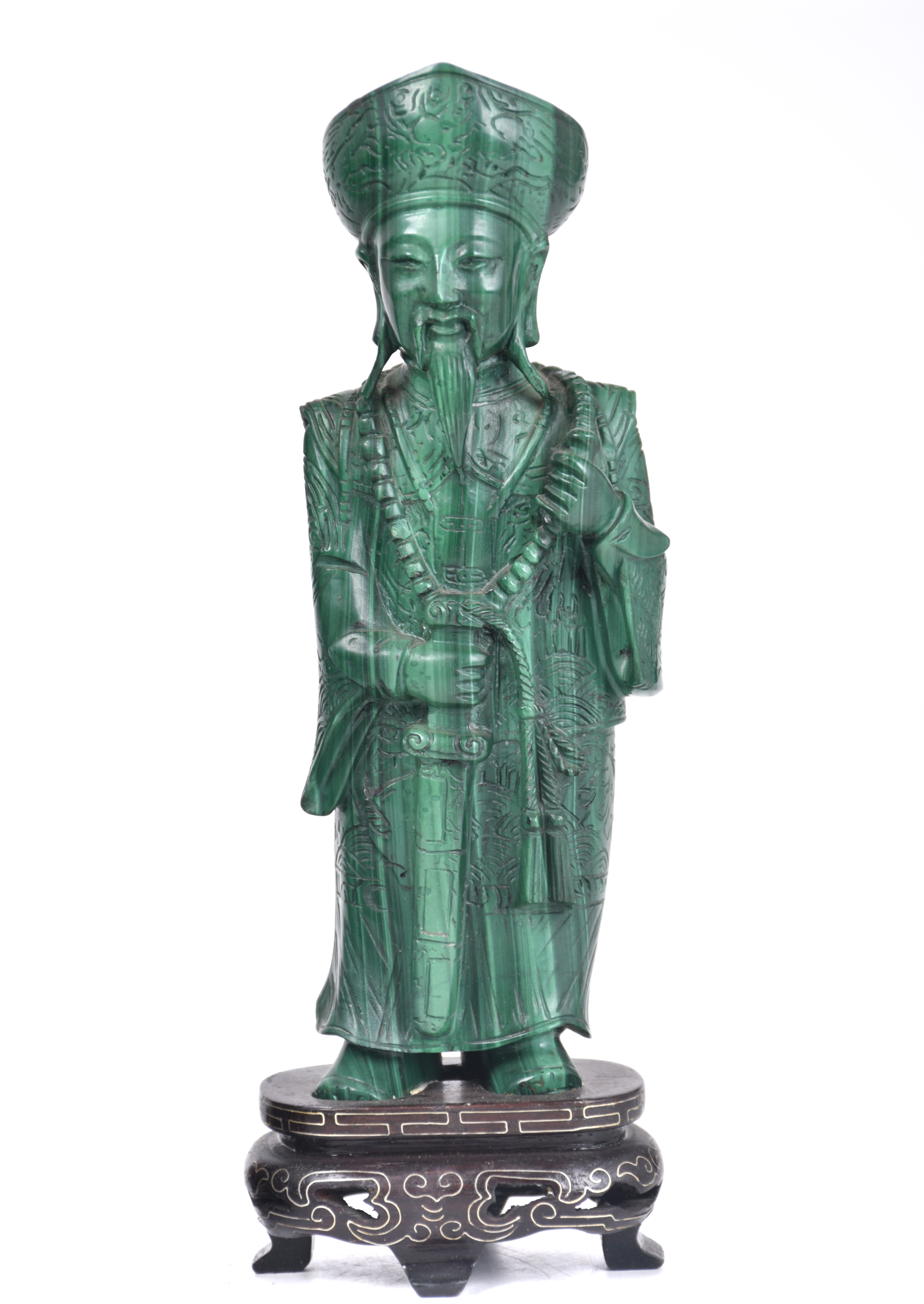 ESCUELA CHINA, SIGLO XX.  "Guanyin" y pareja de Dignatarios.
