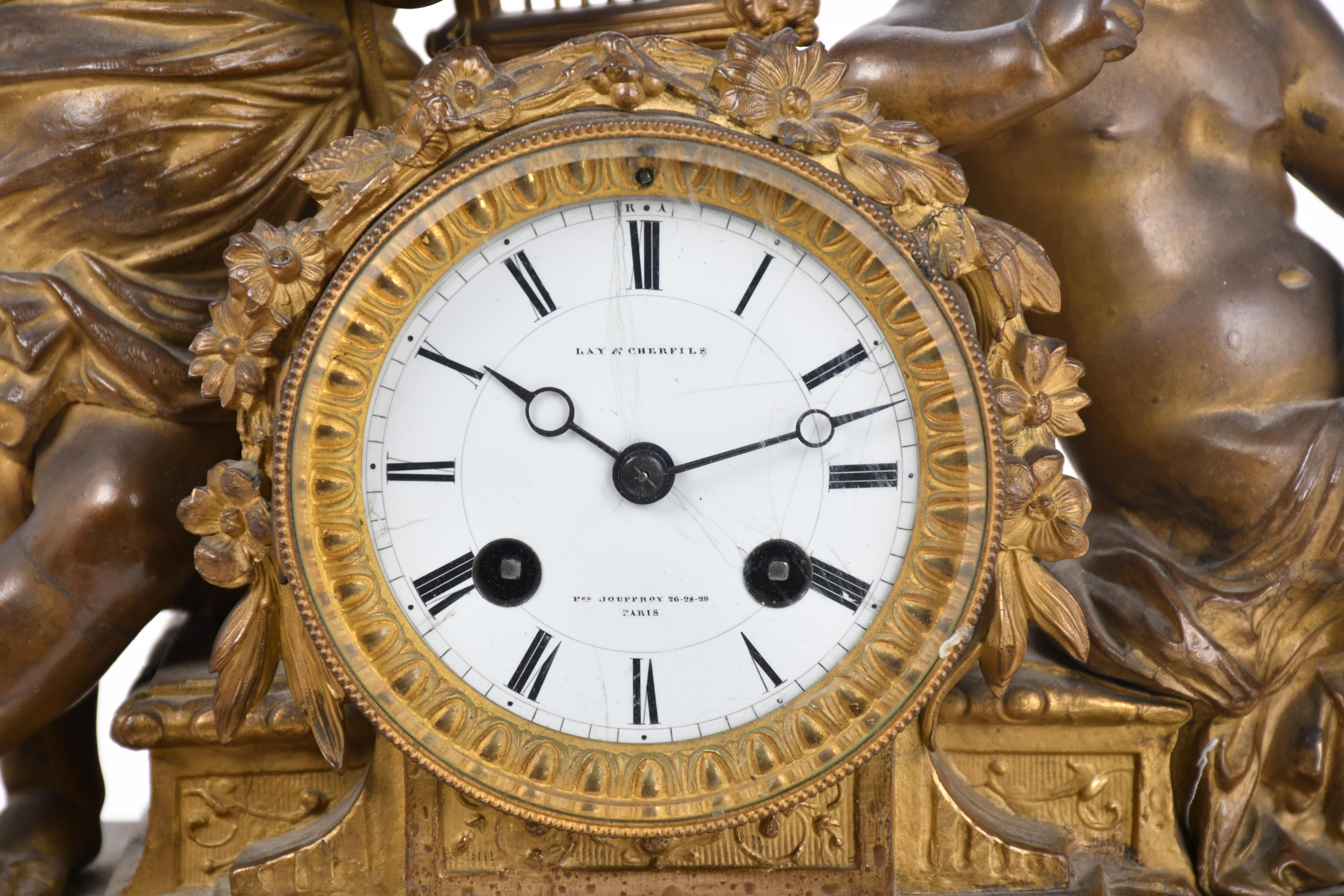 LAY & CHERFILS PARIS. Reloj de sobremesa Napoleón III, fin.