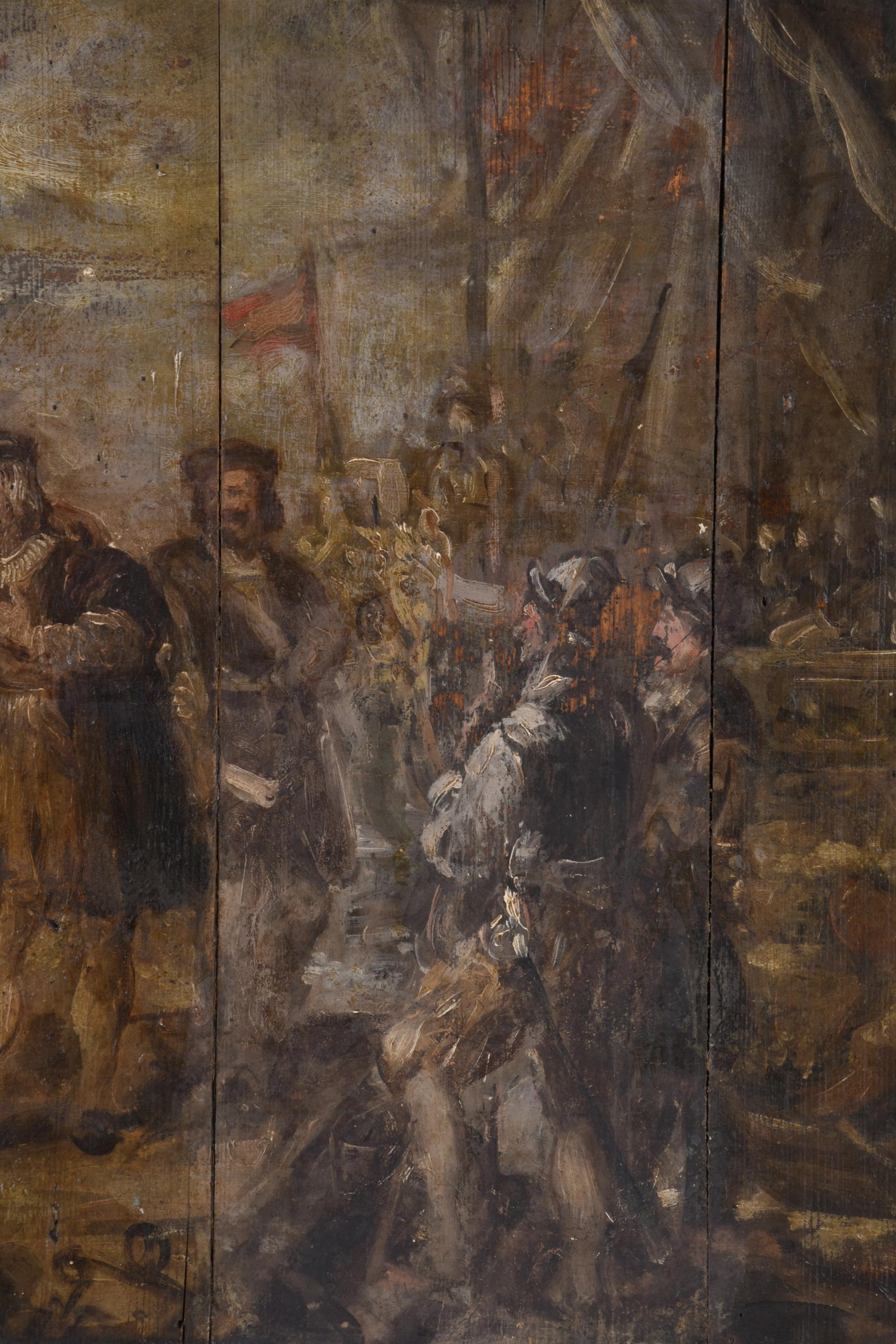 ESCUELA ESPAÑOLA, SIGLO XIX. "El retorno de Colón".