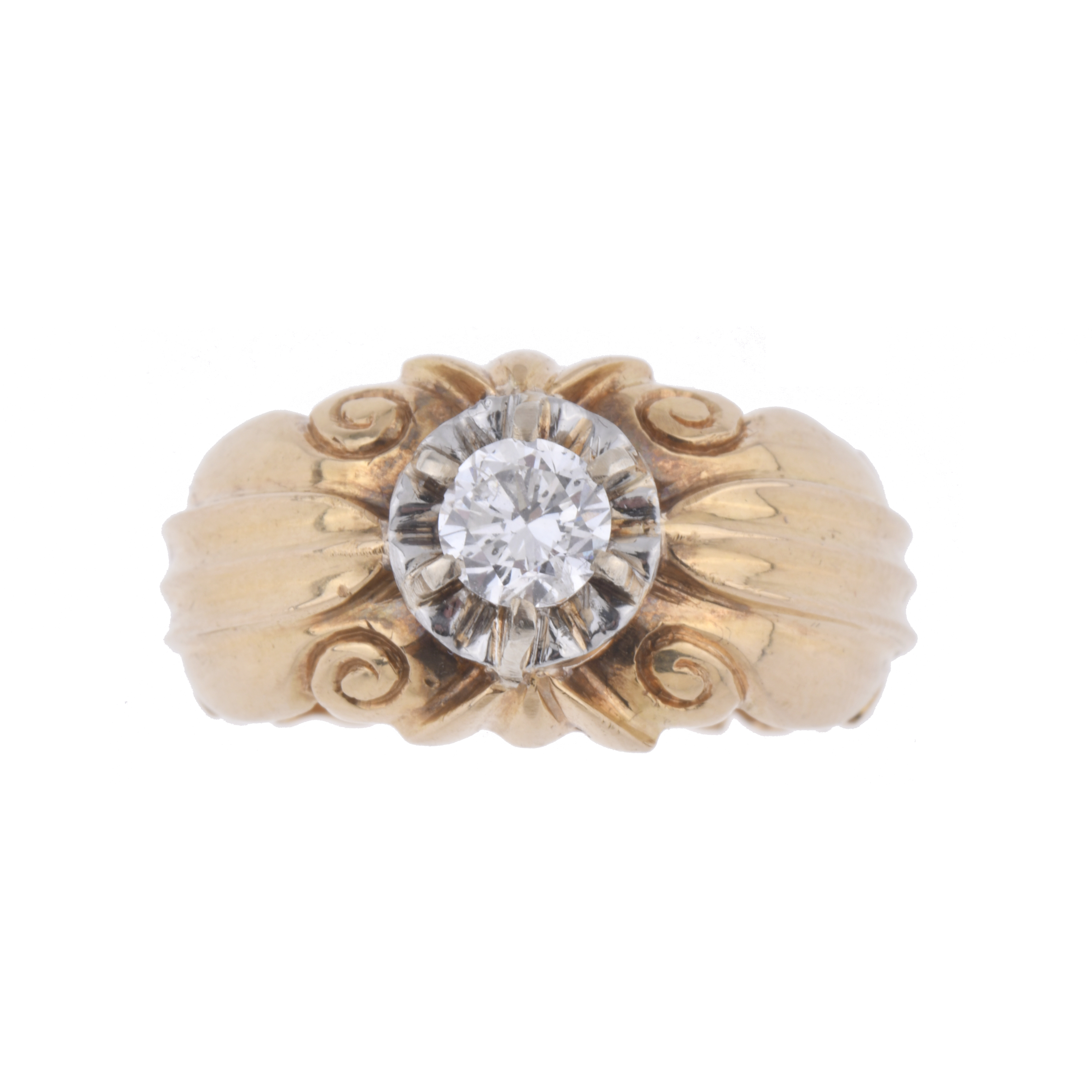 Anillo solitario años 50 con diamante.