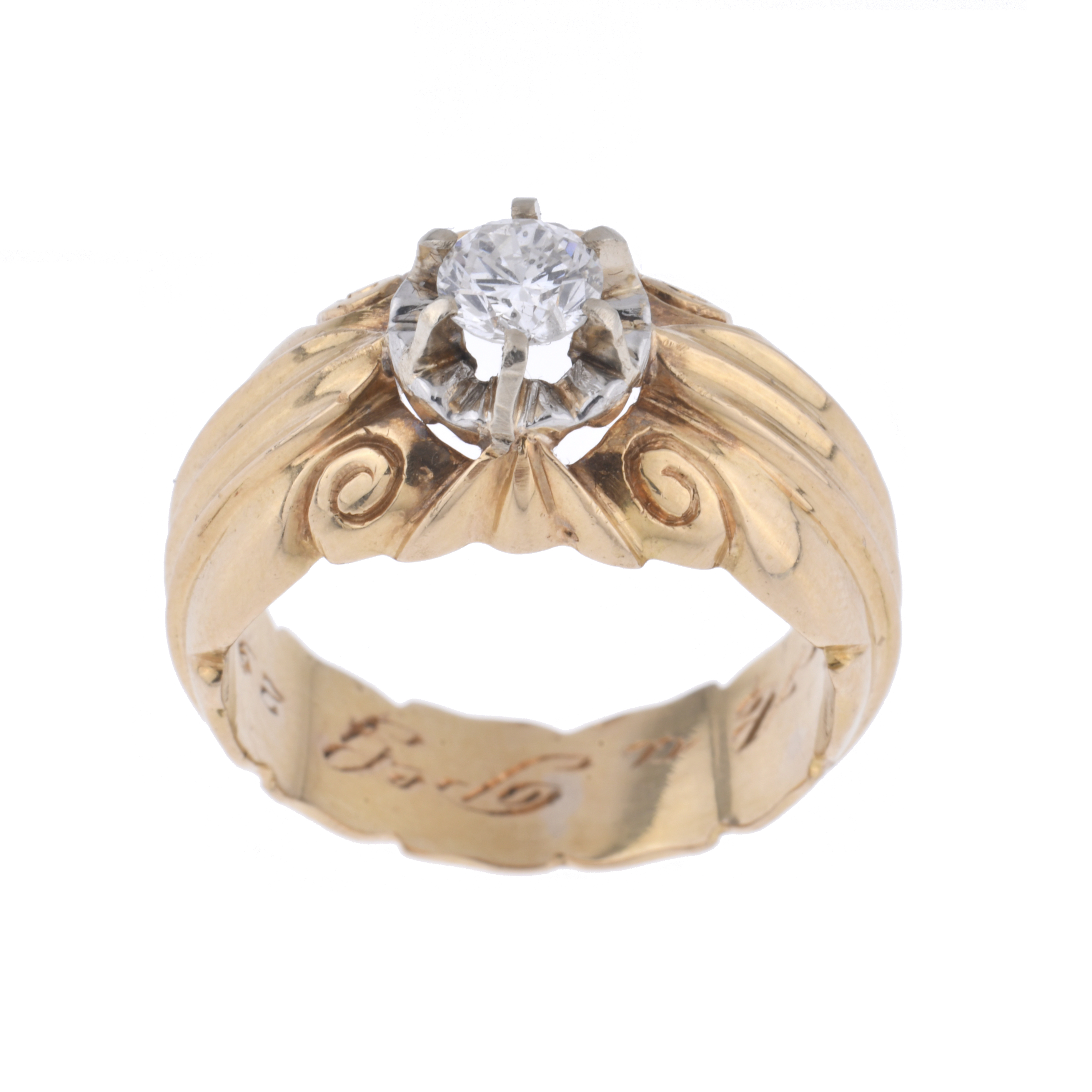 Anillo solitario años 50 con diamante.