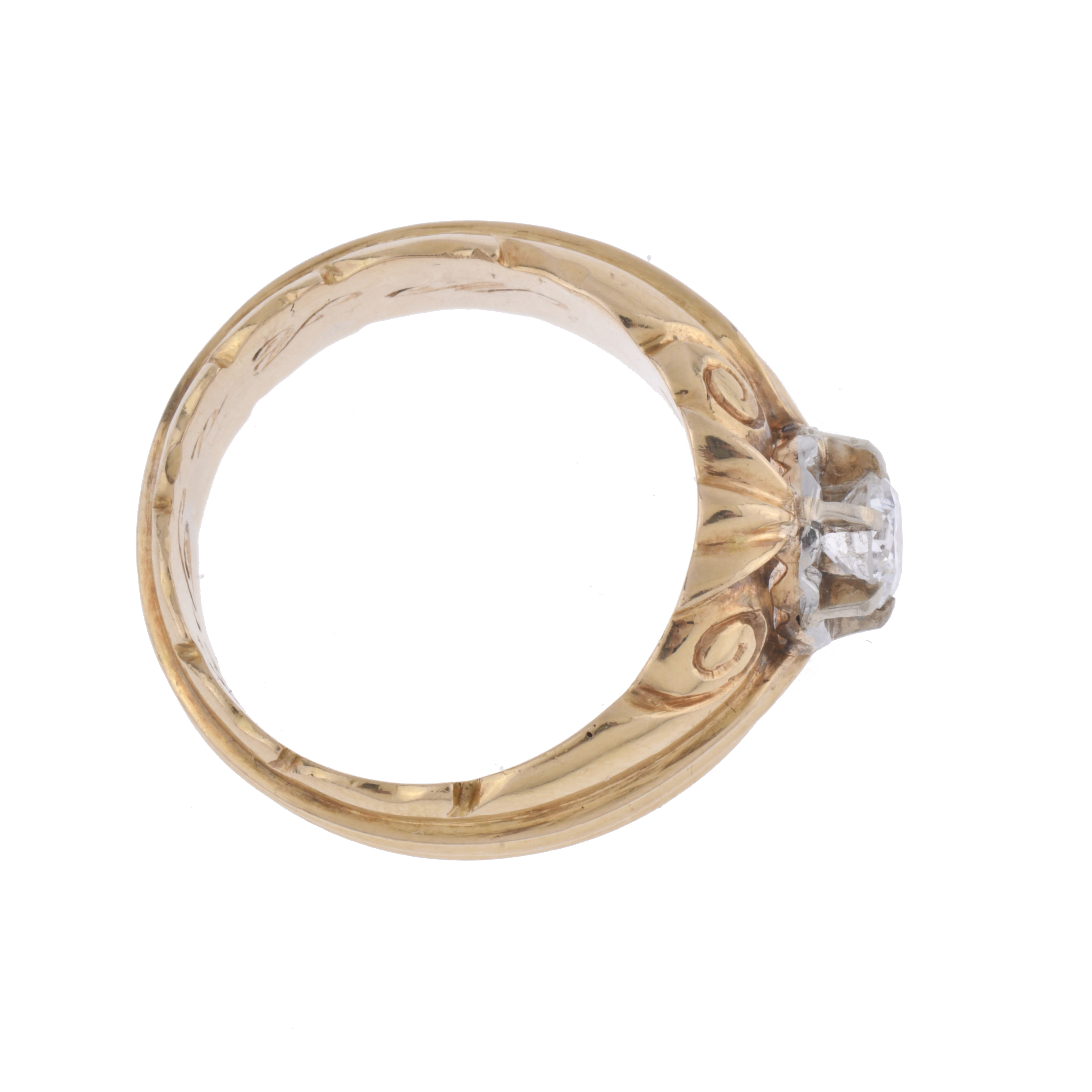 Anillo solitario años 50 con diamante.