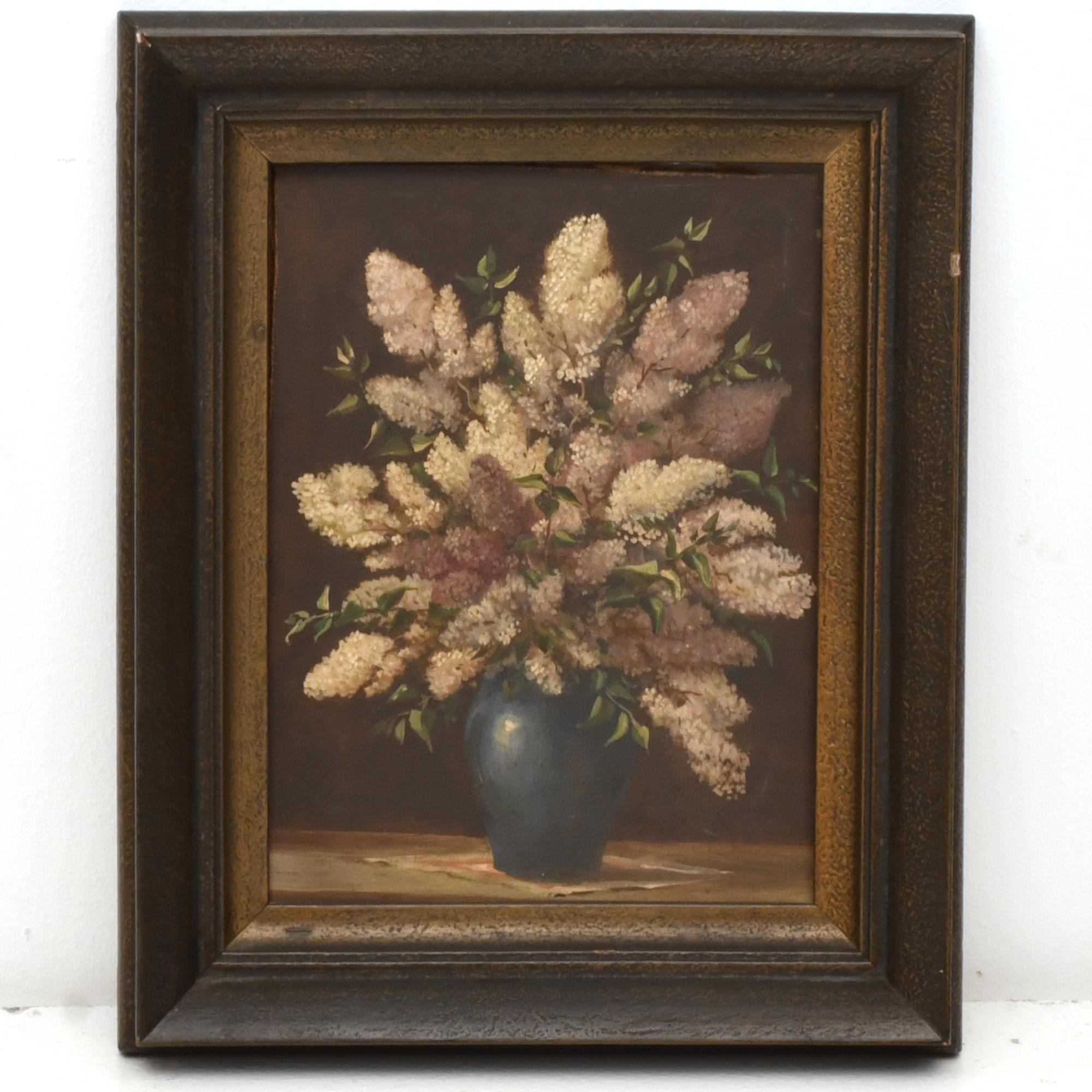 ESCUELA ESPAÑOLA, PPS. SIGLO XX. "Bodegón con jarrón azul d