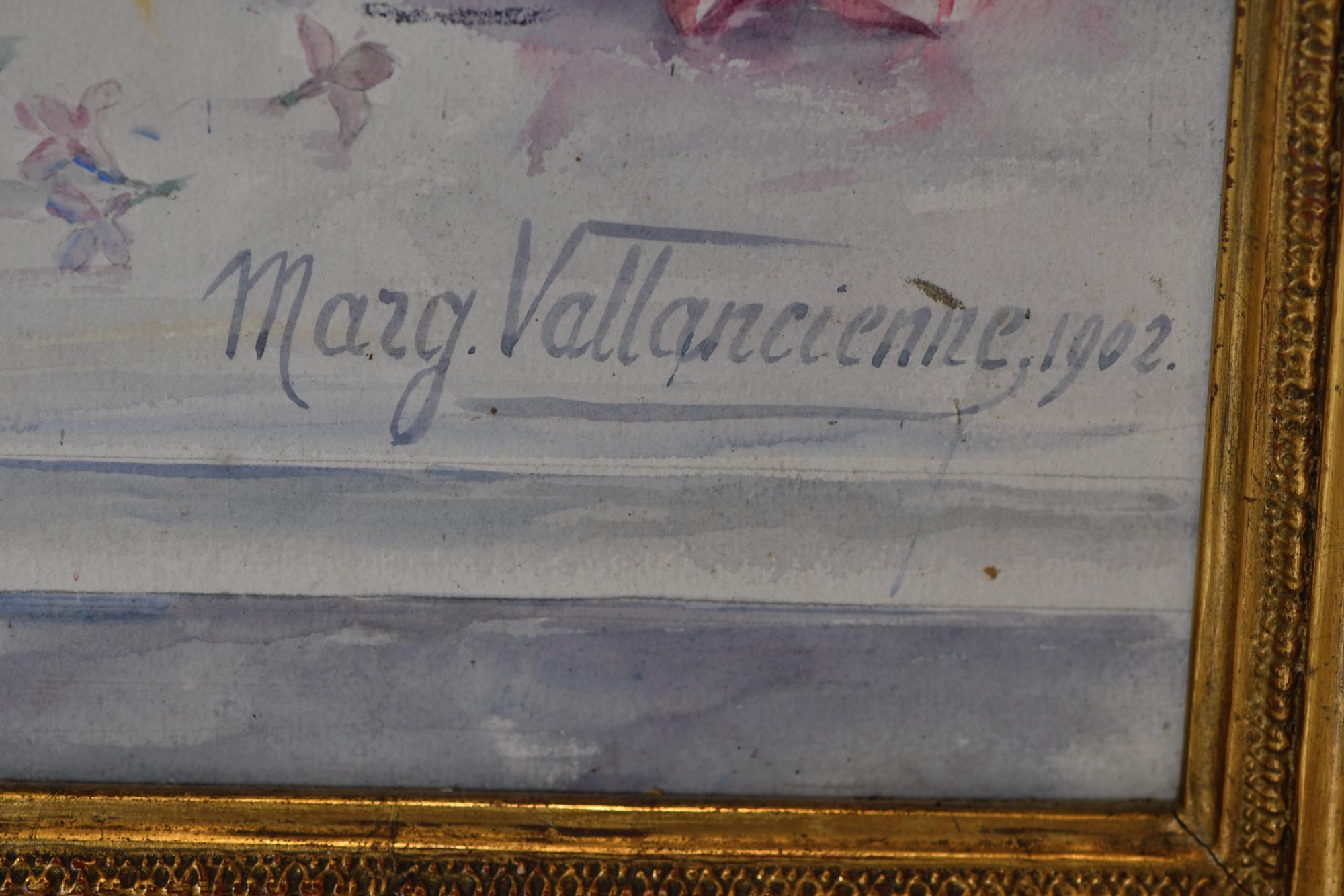  MARGUERITE VALLANCIENNE (XIX-XX).  “Bodegón de rosas”, 190
