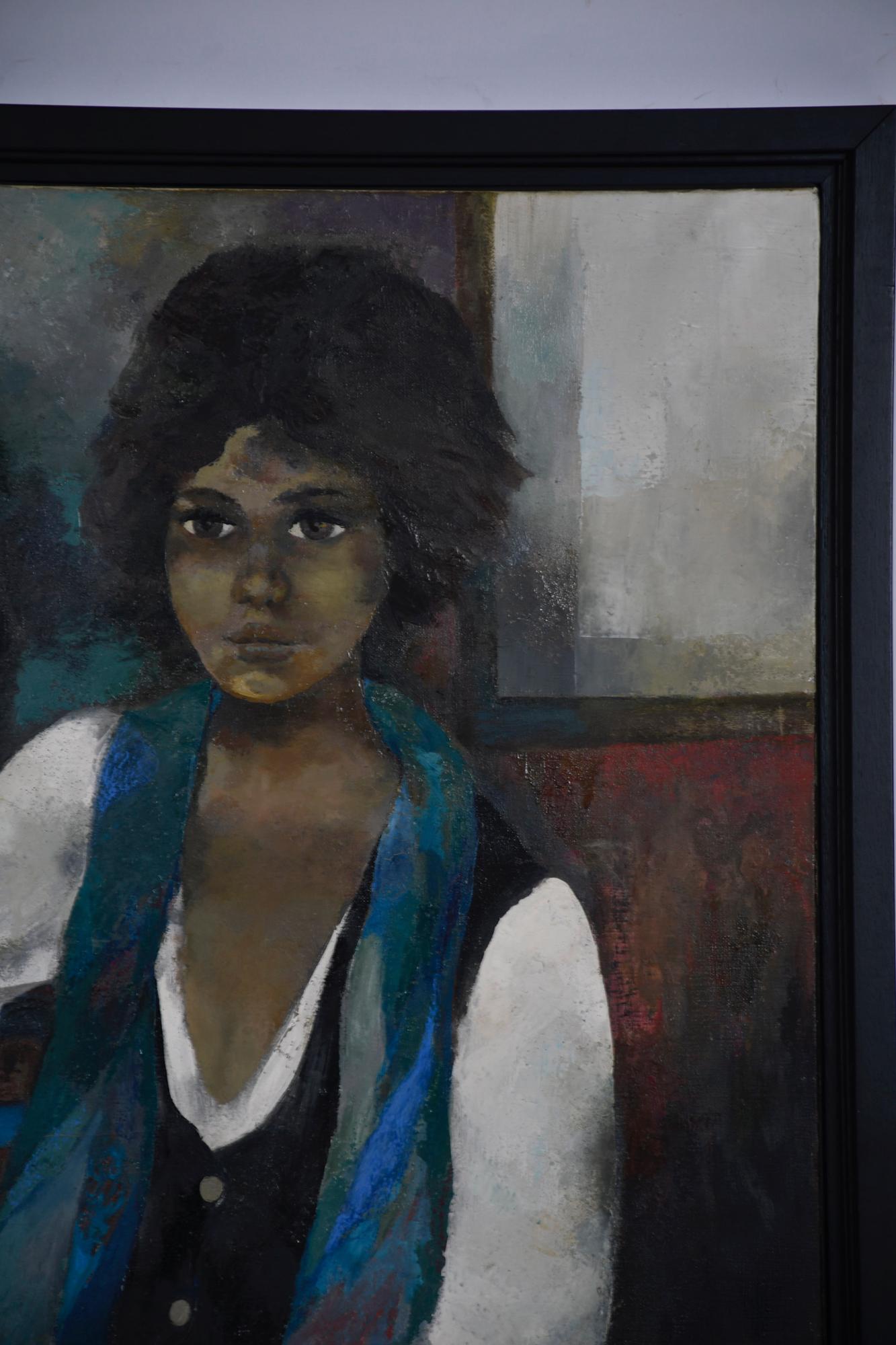 RAMÓN AGUILAR MORÉ (1924-2015). "Retrato femenino", 1977.