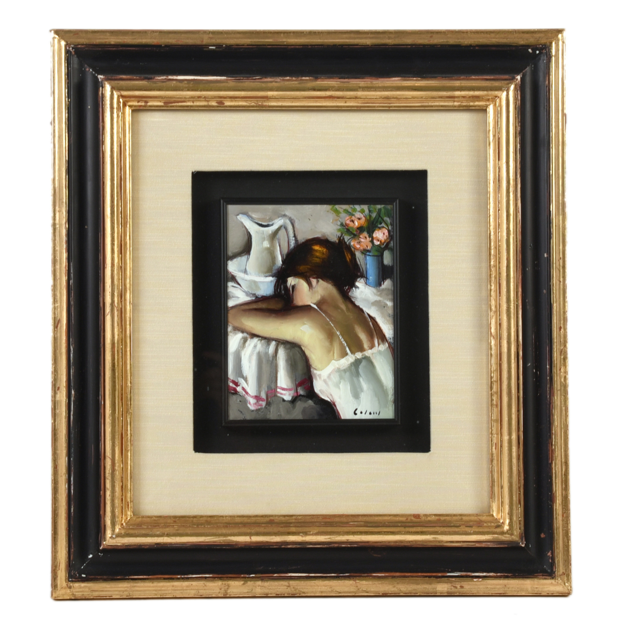 JESUS CASAUS MECHO (1926-2002). "Joven recostada sobre la m