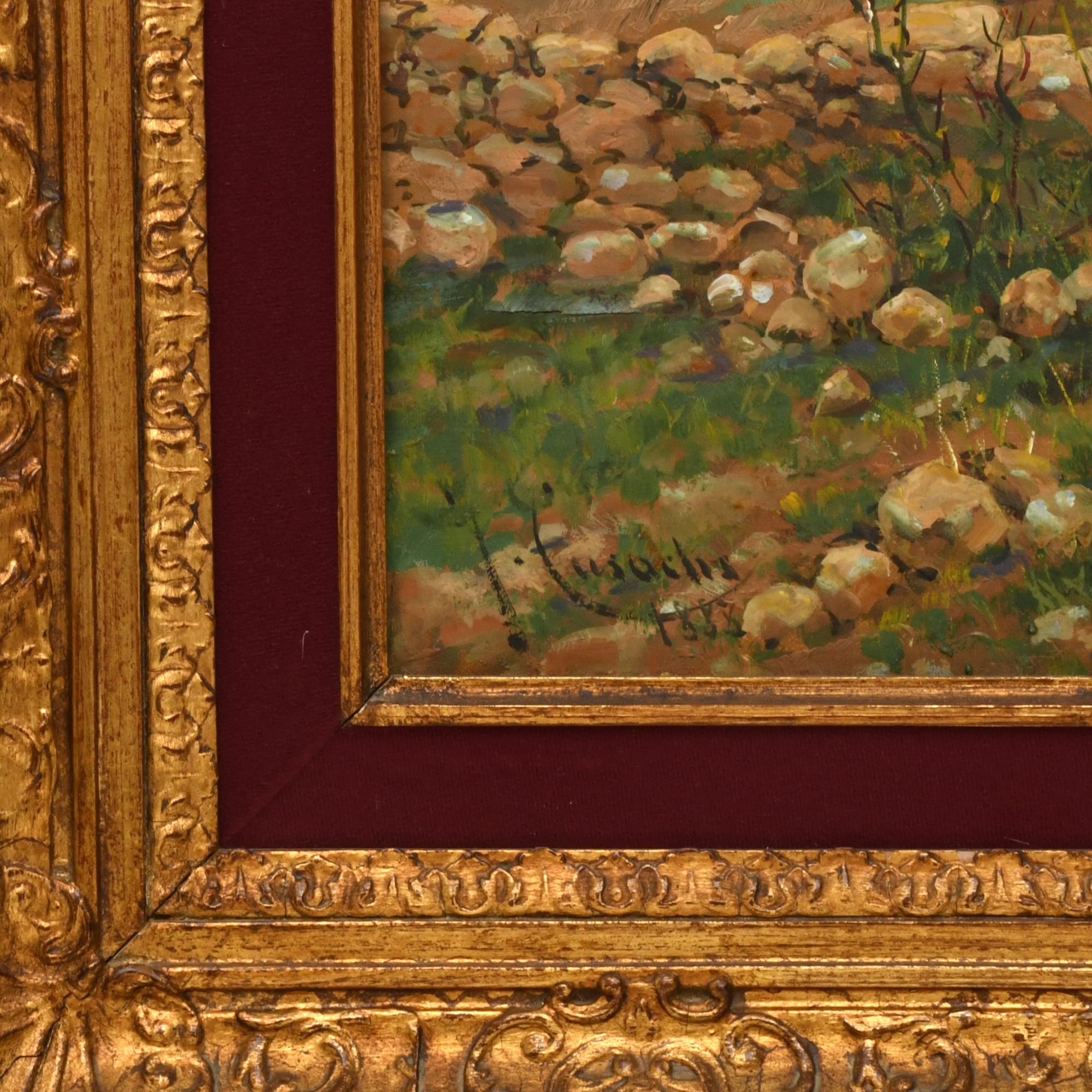 ESCUELA ESPAÑOLA, PPS. SIGLO XX. "Militares a caballo". Sig