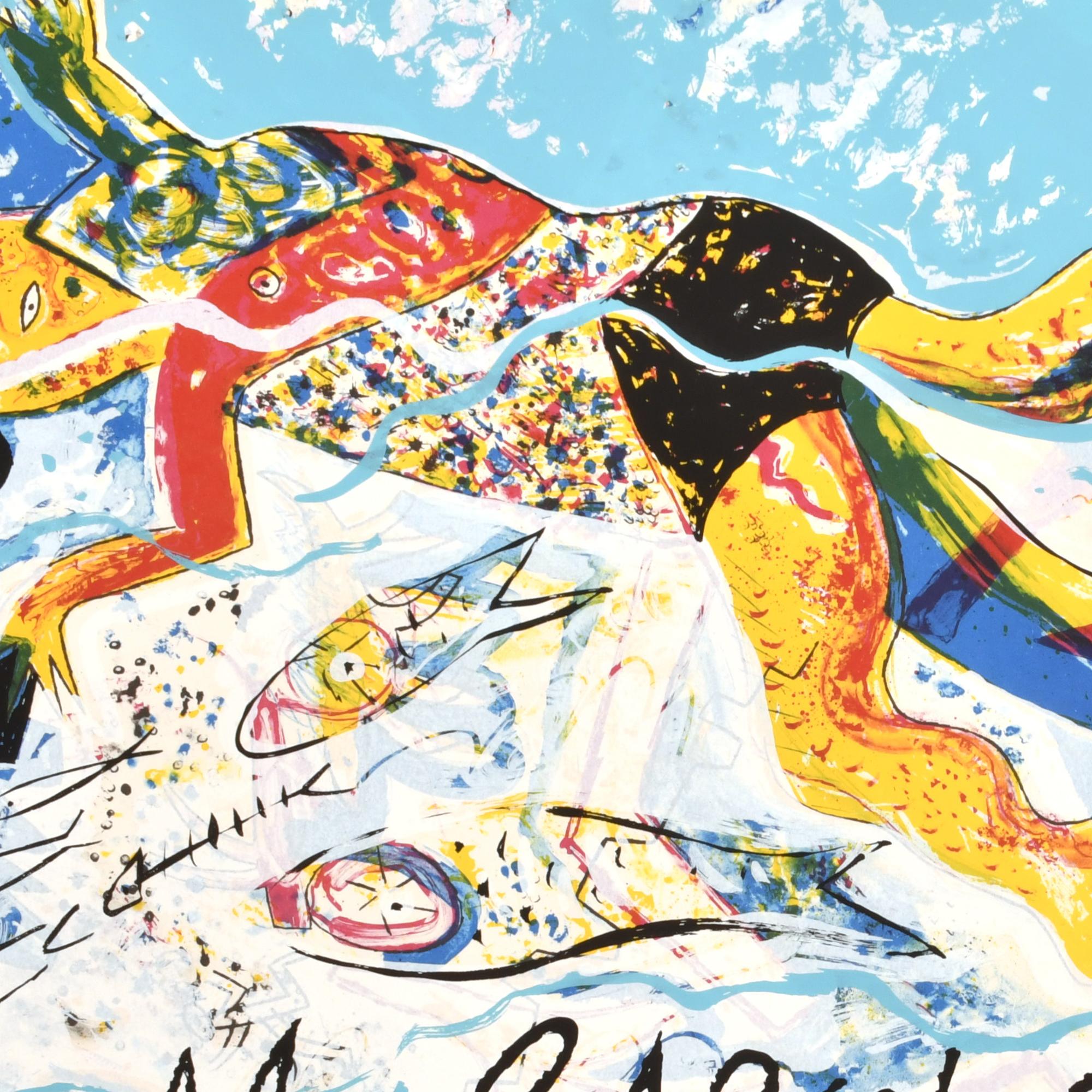 MIQUEL BARCELÓ (1957). Cartel  expo "Axe Art Actuel", 1983.