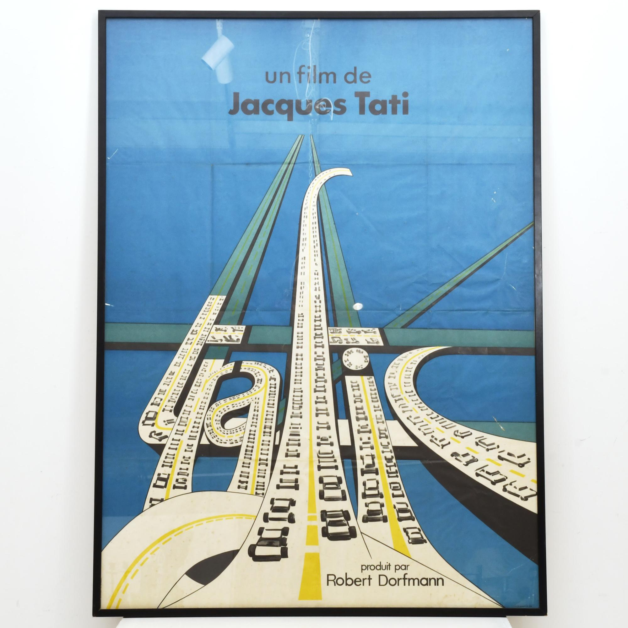 Cartel original de la película "Trafic" de Jacques Tati.