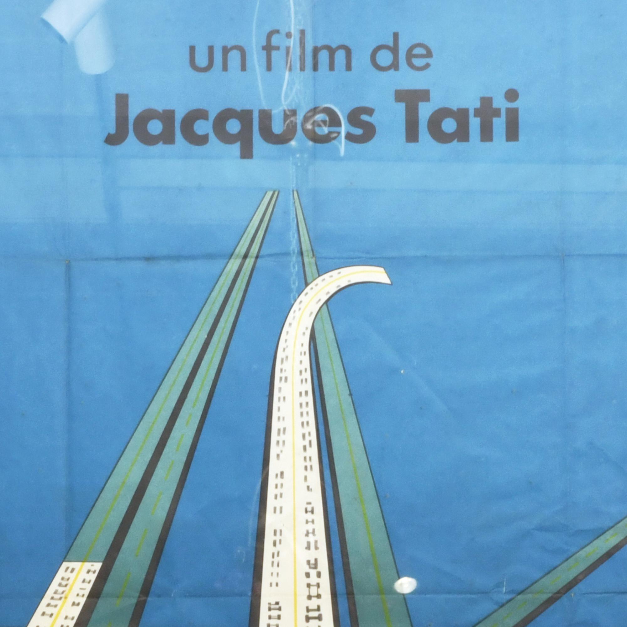 Cartel original de la película "Trafic" de Jacques Tati.