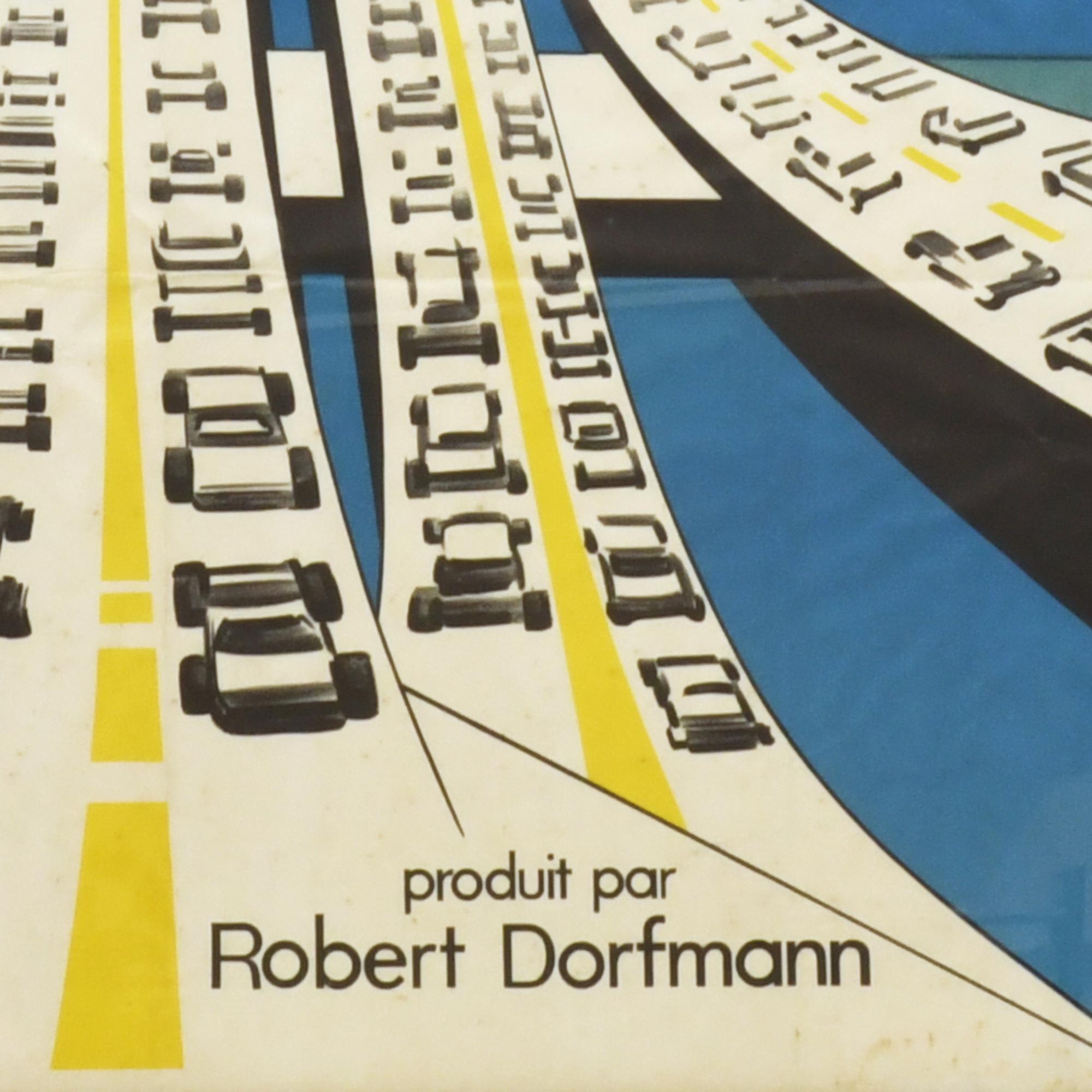 Cartel original de la película "Trafic" de Jacques Tati.