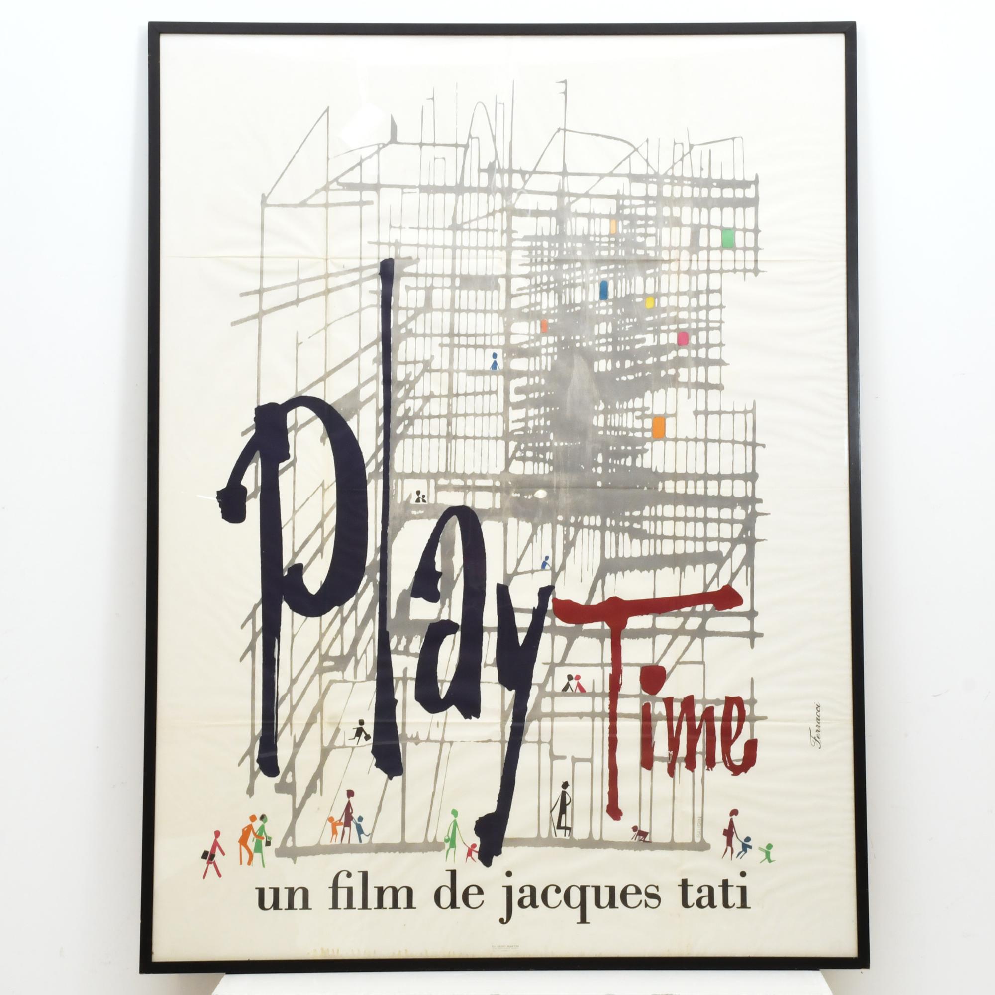 Cartel original de la película "Play Time" de Jacques Tati.