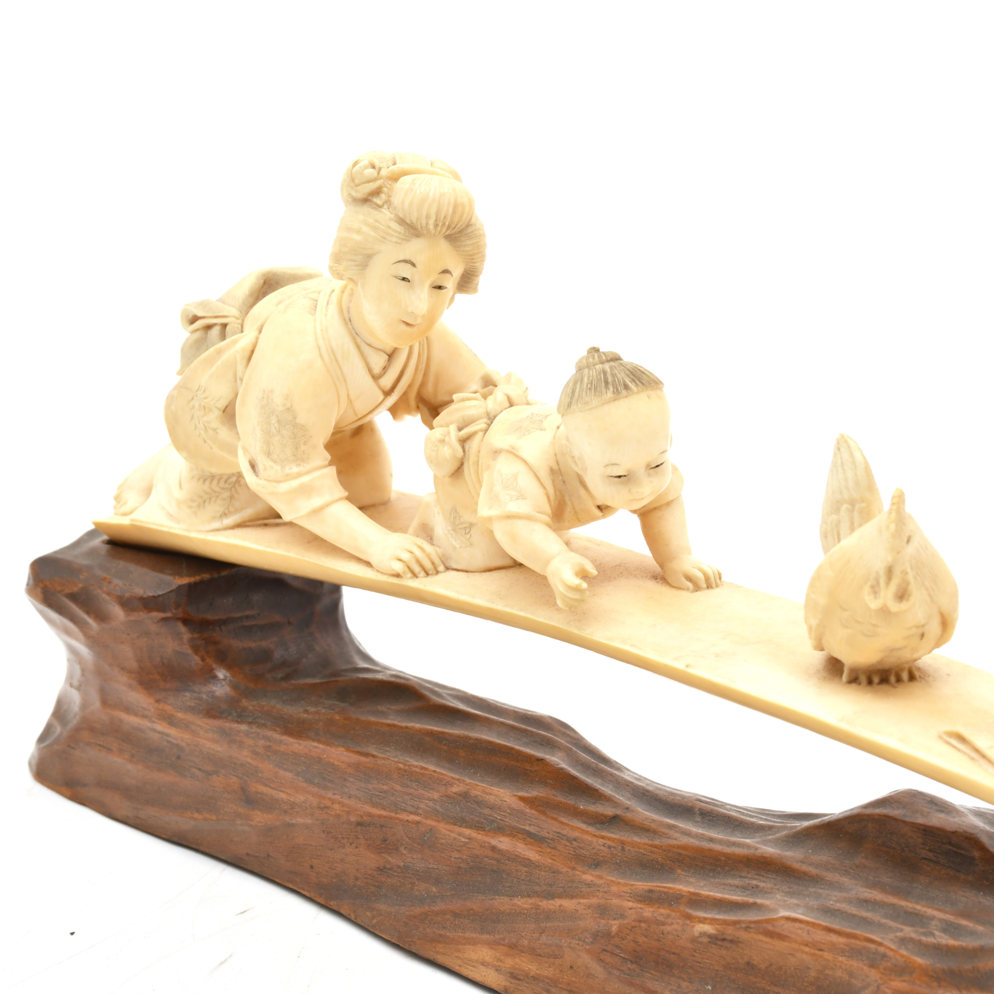 ESCUELA JAPONESA. PERÍODO MEIJI, FIN. SIGLO XIX. Mujer y ni