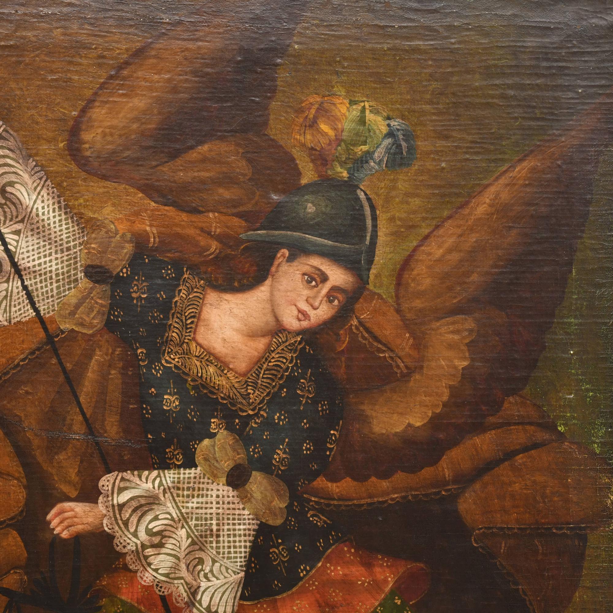 ESCUELA VIRREINAL, SIGLO XIX. "San Miguel Arcangel".