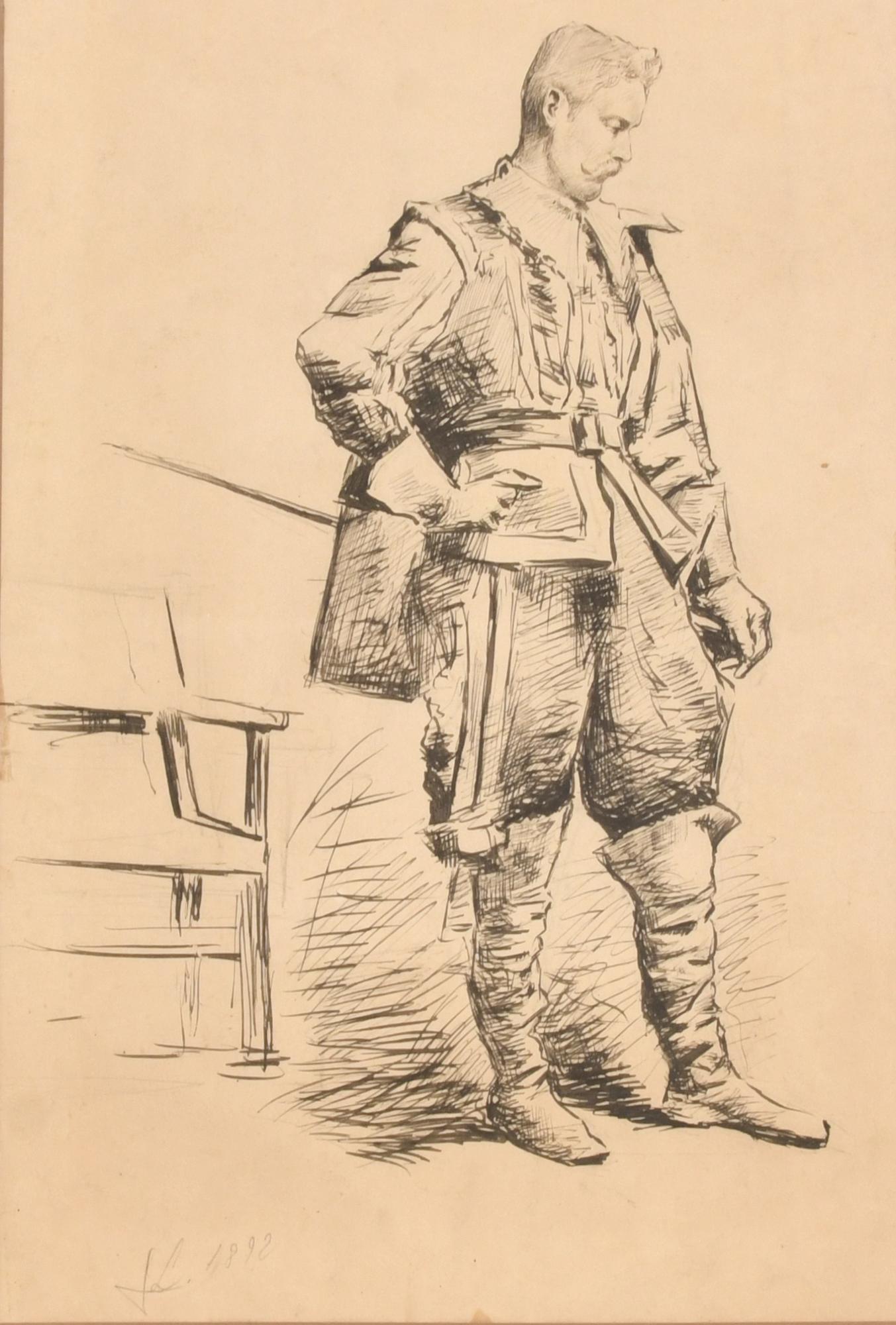 JOAN LLIMONA I BRUGUERA (1860-1926).  "Retrato caballero", 