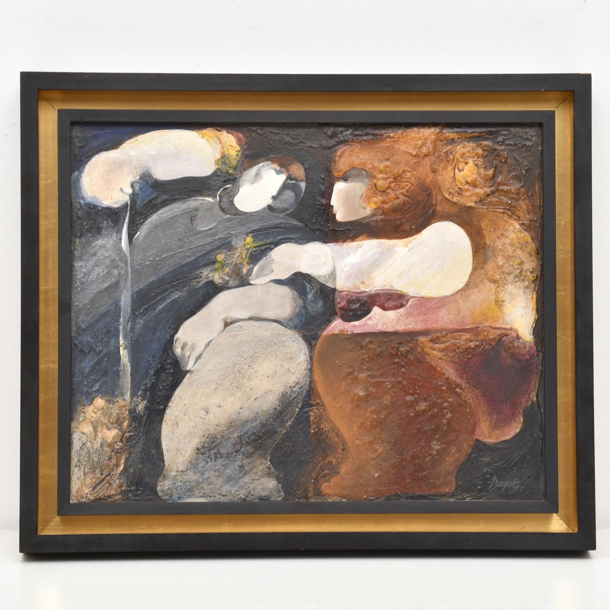 JOSEP BAQUÉS (1931-?).  "Figuras", Premià de Dalt, 1974.