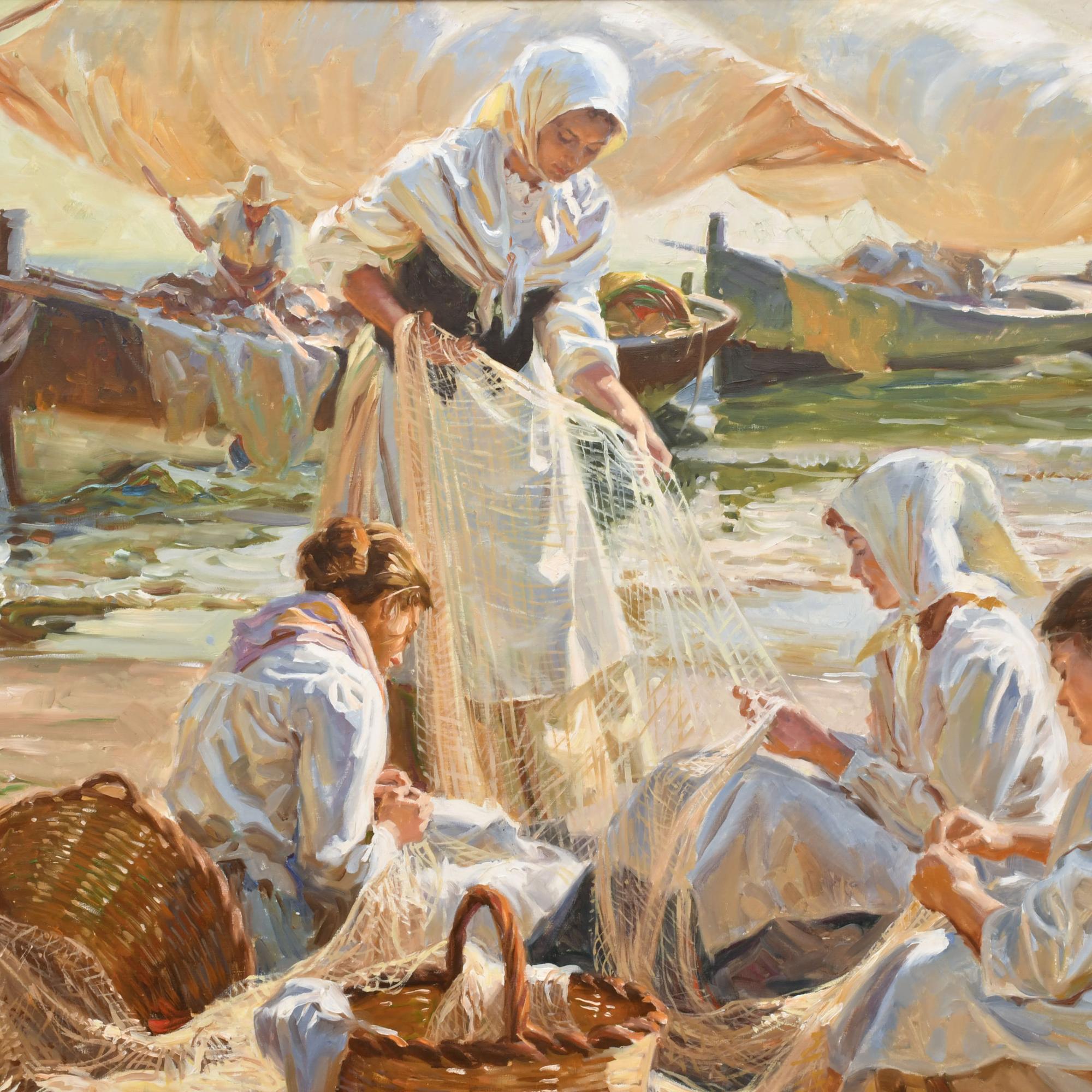 JUAN GONZALEZ ALACREU (1937).  "Arreglando redes".