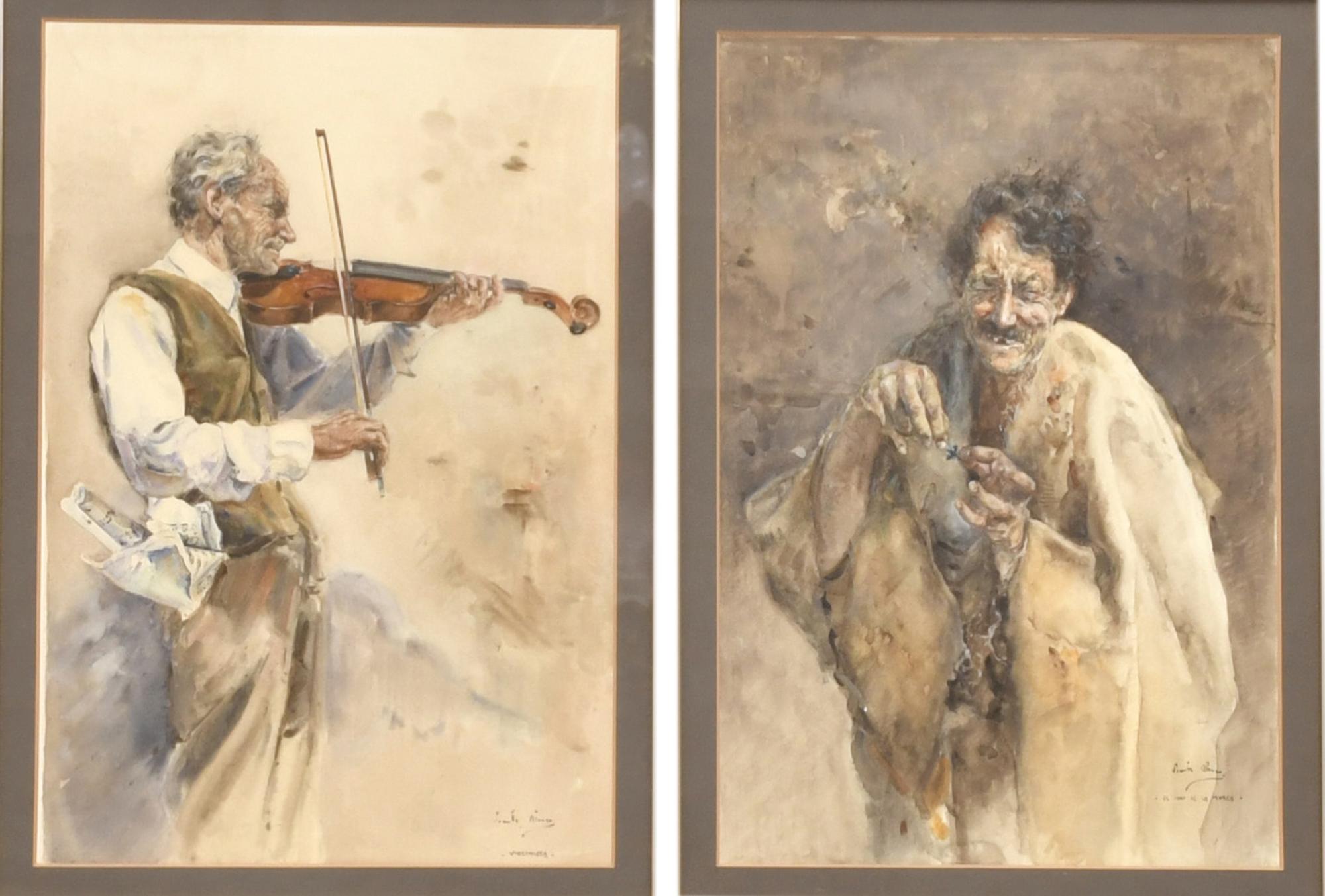 VICENTE ALONSO PALACIOS (1955).  "Violinista" y "El loco de