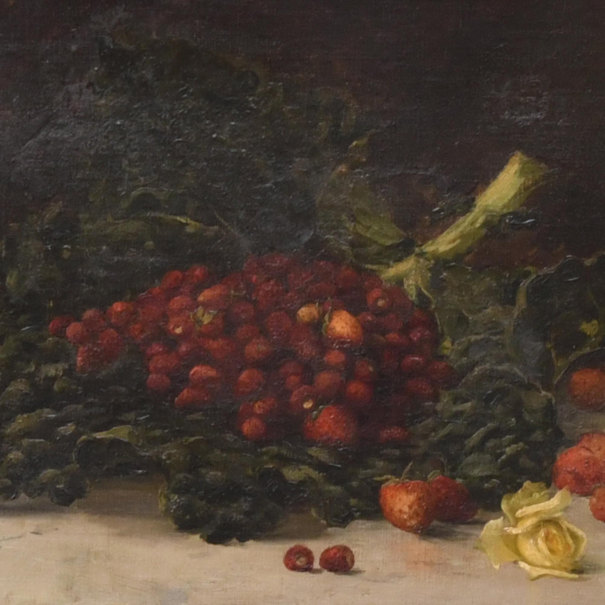 AURELI TOLOSA I ALSINA (1861-1938) "Bodegón con fresas".