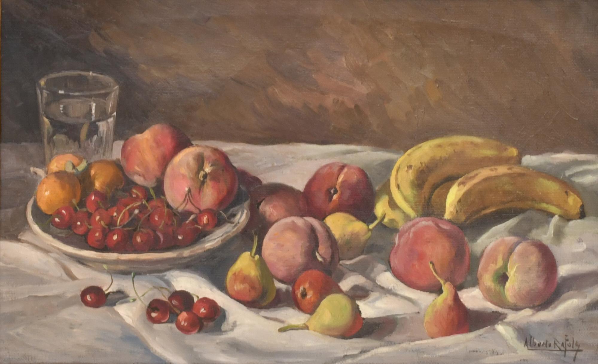 ALBERT RÀFOLS CULLARÉS (1892-1986).  "Bodegón de melocotone