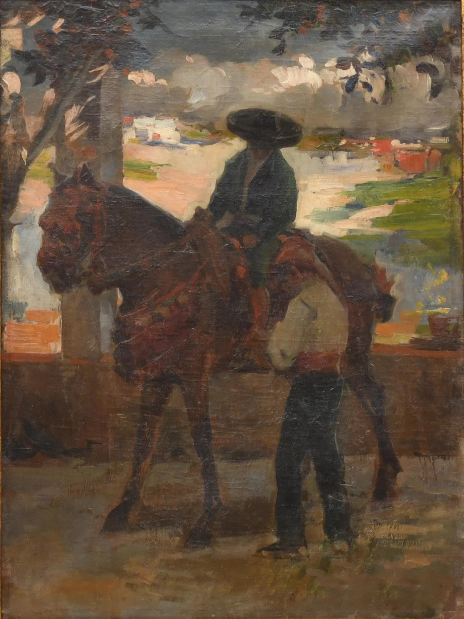 ESCUELA VALENCIANA, SIGLO XX. "Personaje a caballo".