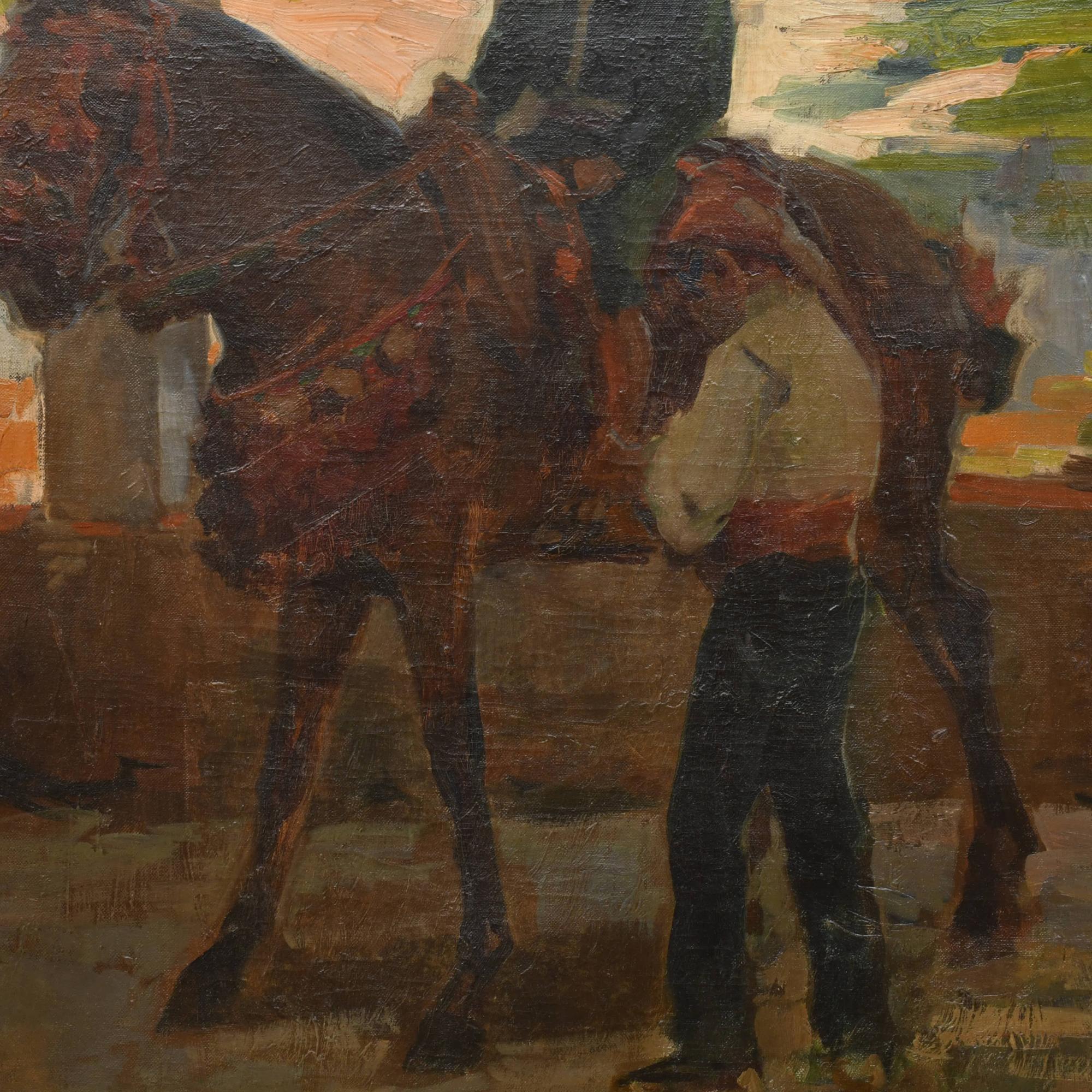 ESCUELA VALENCIANA, SIGLO XX. "Personaje a caballo".