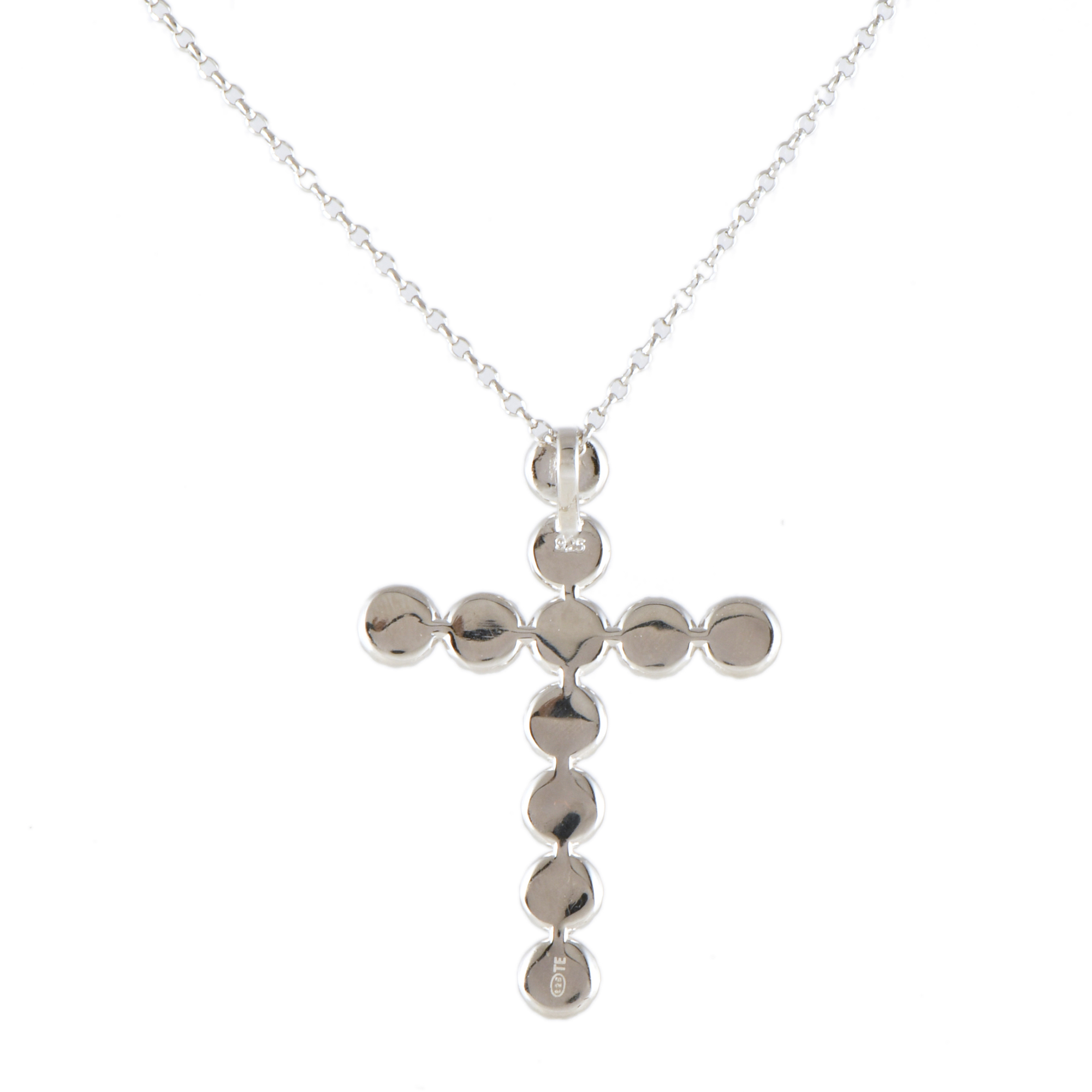 Collar con cruz colgante con circonitas.